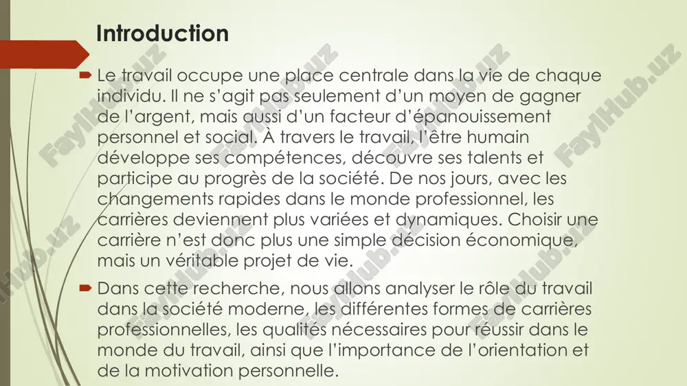 nous vivons dans l’ère du numérique, où les compétences technologiques et la flexibilité sont devenues essentielles.  les emplois traditionnels disparaissent peu à peu, laissant place à de nouvelles professions liées à l’intelligence artificielle, à la communication ou encore à la durabilité environnementale. les jeunes générations recherchent désormais un équilibre entre vie professionnelle et vie personnelle. elles privilégient les emplois qui offrent de la liberté, du sens et la possibilité de se développer.  le travail à distance, par exemple, est devenu une réalité quotidienne pour des millions de personnes dans le monde. cette évolution apporte des avantages, mais aussi de nouveaux défis comme la solitude, la surcharge ou le manque de contact humain. les carrières professionnelles et leurs exigences  les carrières professionnelles sont aussi variées que les talents humains. certains choisissent des métiers techniques ou scientifiques, d’autres préfèrent les domaines artistiques, éducatifs ou sociaux. chacun essaie de trouver …