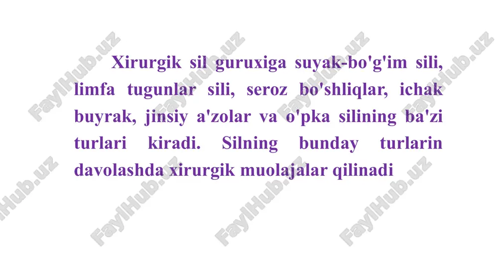 ormatsiyaga uchrab – bukr (gorb) paydo bo'ladi. umurtqa pog'onasining deformatsiyasi ponasimon ko'rinishda bo'ladi sovuq abstsess birlamchi o'choqdan ancha uzoqqacha tarqalishi borishi, bel va yonbosh bel mushaklarining bo'ylab, xatto chov soxasidan o'tib, son soxasigacha tushishi mumkin. qopsimon granulema (meshkovidnaya granulema) deyiluvchi sovuq abstsessda – bir vaqtning o'zida biriktiruvchi to'qima va uning bo'shliqlarida xam yallig'lanish jarayoni kuzatiladi suyak-bo'g'im silining quyidagi shakllari tafovut qilinadi: birlamchi ostit preartritik shakli ikkilamchi artrit artritik shakli, bunda jarayon bo'g'im bo’shlig'iga o'tishi mumkin bo'g'im sili birlamchi ostitga o'xshab boshlanadi, ammo bunda jarayonga bo'g'im atrofidagi suyakning g'ovaksimon qatlami xam jalb bo'ladi bo'g'im silining quyidagi shakllari tafovut qilinadi: sinovial fungoz suyak sinovial turi kasallikning bu turi bo'g'im sinovial pardalaridan ekssudatning ko'p ajralishi bilan kechadi. ekssudat to'la to'kis so'rilib ketishi yoki oyoqlarda xarakatning cheklanishiga sabab bo'lishi mumkin fungoz turi produktiv yallig'lanish jarayonlari ustun bo'lganida kelib chiqadi. granulyatsion to'qima bo'g'im bo'shlig'ini to'la to'ldiradi va bo'g'im kapsulasi va atrof to'qamalarga o'sib kiradi. suyak …