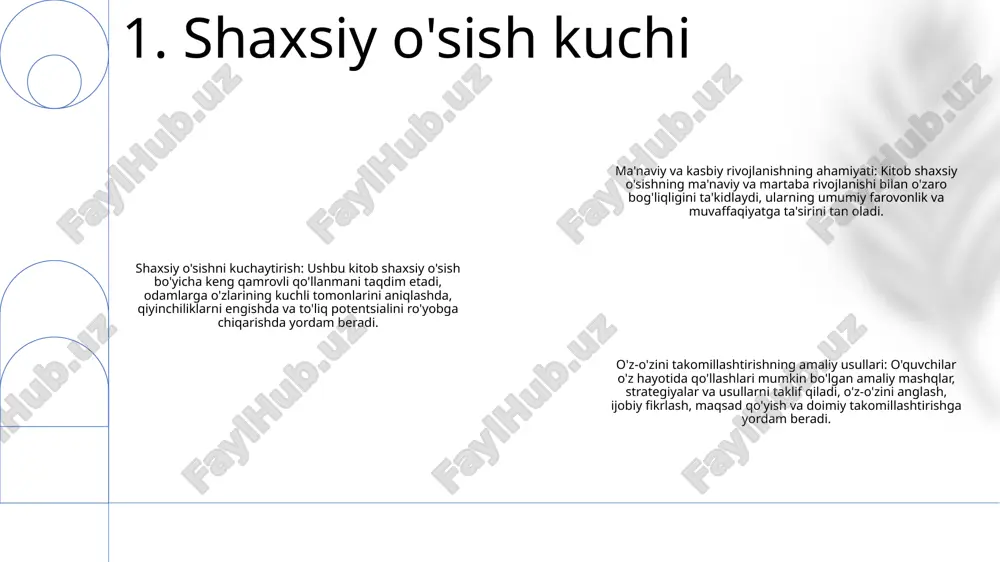 tlarning mustahkam poydevori shaxsiy o'sish va kasbiy kompetentsiyani ta'minlaydi. axloqiy xulq-atvor, halollik va doimiy takomillashtirish majburiyatini qabul qilish orqali shaxslar ishonchni ilhomlantiradi va o'z rollarida ustunlik qiladi. 3: yaxlit rivojlanish: o'z-o'zini rivojlantirish va professionallik o'rtasidagi sinergiya shaxsiy va martaba o'sishiga yaxlit yondashuvni ta'minlaydi. shaxsiy qadriyatlarni kasbiy maqsadlar bilan uyg'unlashtirib, odamlar maqsadli va mazmunli hayot kechirishlari, shaxsiy farovonlik va professional muvaffaqiyatlarni muvozanatlashlari mumkin. 3. o'z-o'zini rivojlantirish va professionallik sinergiyasi transformatsion fikrlash: shaxsiy va tashkilot evolyutsiyasi uchun zarur bo'lgan o'zgarish, o'sish va o'rganishni o'z ichiga olgan tafakkurni rivojlantiring. shaxslarning imkoniyatlarini kengaytirish: madaniyatni rivojlantiring, unda odamlar o'z rivojlanishiga egalik qilish va transformatsiya sayohatiga samarali hissa qo'shish huquqiga ega. axloqiy va barqaror o'sish: barcha manfaatdor tomonlar, shu jumladan xodimlar, mijozlar va jamiyat farovonligini birinchi o'ringa qo'yadigan axloqiy qarorlar qabul qilish va barqaror amaliyotlarni rag'batlantirish. 4. transformatsiya uchun fikrlashni shakllantirish shaxsiy qadriyatlarni uyg'unlashtirish: sizning shaxsiy qadriyatlaringiz va kompaniyaning mazmunli va qoniqarli martaba yaratish maqsadi o'rtasidagi …