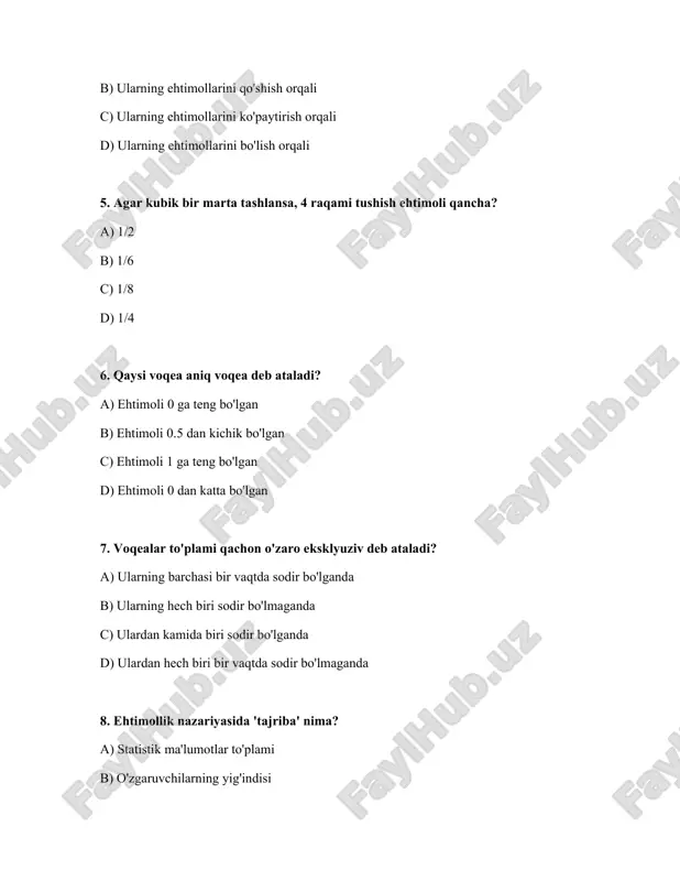 ehtimollar nazariyasi boyicha soddaroq testlar - Page 2
