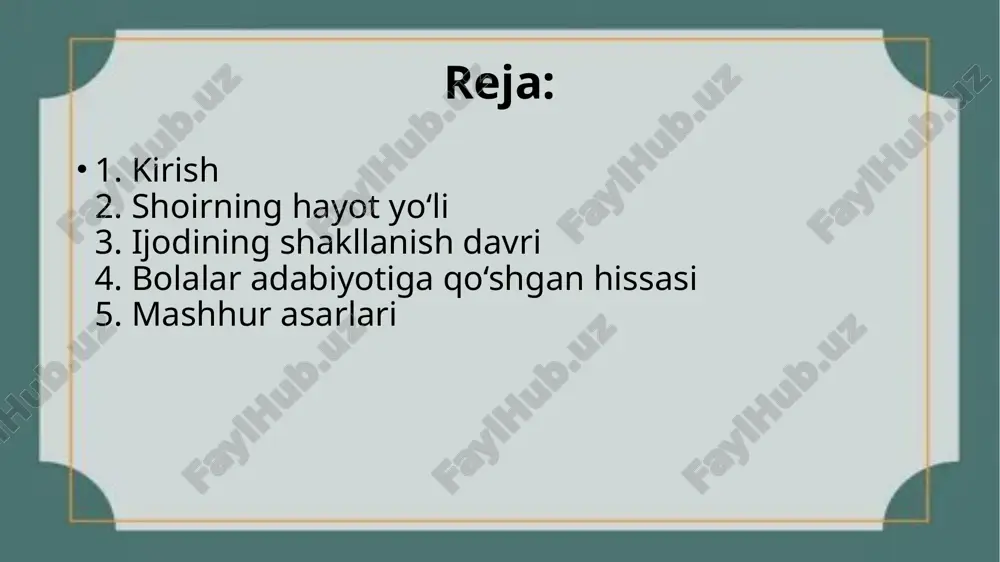 k va vatanparvarlik tuyg‘ularini singdirish g‘oyasi yotadi. u bolalarning kundalik hayoti, o‘qish, o‘yin, tabiat go‘zalligi va orzularini she’rlarida samimiy tasvirlaydi. shoir uchun bola dunyosi – beg‘uborlik va kelajak ramzi hisoblanadi. “tong qo‘ng‘irog‘i”, “bolalar orzusi”, “yangi yil”, “o‘qituvchim” kabi she’rlarida bu g‘oyalar yorqin ifoda etilgan. quddus muhammadiy bolalar ruhiyatini chuqur tushungan shoir sifatida tanilgan bolalar adabiyotiga qo‘shgan hissasi quddus muhammadiy o‘zbek bolalar adabiyotining rivojiga katta hissa qo‘shgan. u o‘quvchilarning yosh xususiyatlariga mos, sodda, quvnoq va tarbiyaviy ahamiyatga ega she’rlar yaratgan. shoirning asarlari bolalar nutqini, tafakkurini va estetik didini o‘stirishga xizmat qilgan. u nafaqat shoir, balki tahrirchi, tarjimon va pedagog sifatida ham faoliyat yuritgan. uning ijodi orqali bolalar adabiyotida yangi uslub, yangi mavzular paydo bo‘lgan. bugungi kunda ham uning she’rlari maktab darsliklarida o‘qitilmoqda. mashhur asarlari quddus muhammadiy ijodining eng mashhur namunalaridan “bizning bog‘”, “tong qo‘ng‘irog‘i”, “men o‘quvchiman”, “qaldirg‘och”, “o‘rtoq quyosh” kabi she’rlar o‘rin olgan. shuningdek, “bolalar orzusi” nomli she’r to‘plami o‘z davrida …