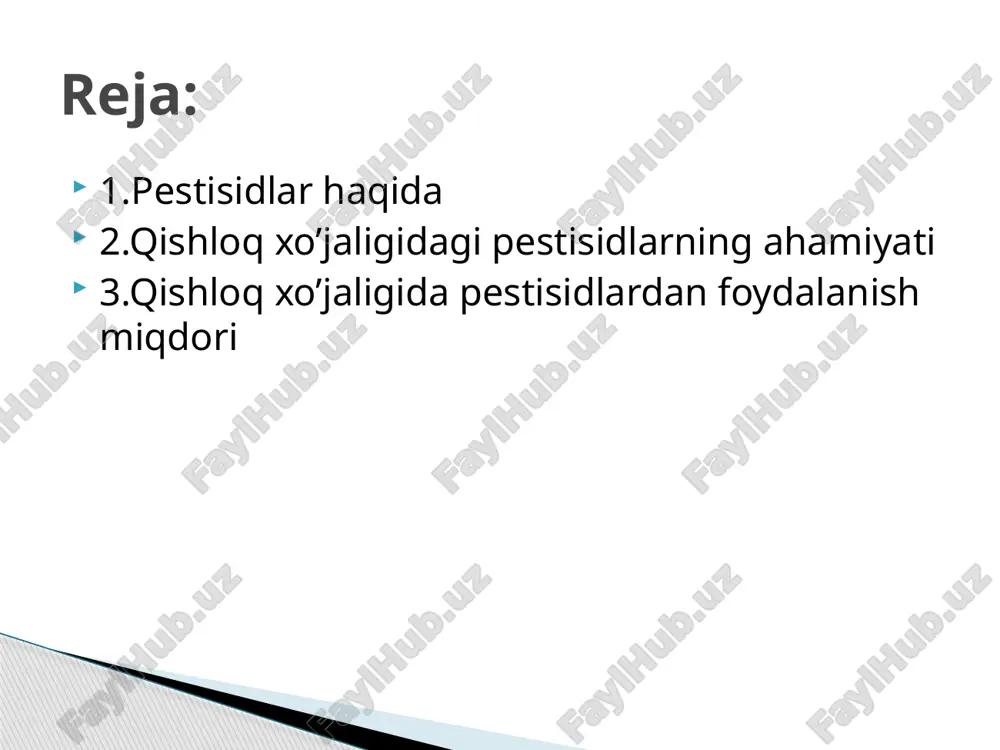 ladi, bu ilgari tarqalgan ma'lumotlarga nisbatan 85 foizga kamaygan. qayta ko'rib chiqish oldingi ma'lumotlarga nisbatan dunyoda pestitsidlarning umumiy iste'molini 40 foizga qisqartirdi. bu mamlakatdan olingan yangi ma'lumotlarning natijasi bo'lib, oldingi ko'rsatkichlar faoga faol moddalar bo'yicha emas, balki umumiy shakllangan mahsulotlar bo'yicha xabar qilinganligini aniqlaydi. . global miqyosda qishloq xo‘jaligida jami pestitsidlardan foydalanish 2020 yilda barqaror bo‘lib, 2,7 million tonna (mt) faol moddalarni tashkil qildi. butun dunyo bo'ylab pestitsidlarni ekin maydonlari uchun qo'llash 1,8 kg / ga tashkil etdi. aholi jon boshiga va qishloq xo'jaligi mahsulotlari qiymatiga qarab, pestitsidlarni qo'llash mos ravishda 0,69 kg / 1000 i$ va 0,37 kg / kishini tashkil etdi. 2020-yilda pestitsidlarning umumiy savdosi taxminan 7,2 million tonna ishlab chiqarilgan mahsulotlarga yetdi va qiymati 41,1 milliard dollarni tashkil etdi. . so'nggi yillarda erishilgan platoga qaramasdan, pestitsidlarning o'rtacha umumiy qo'llanilishi so'nggi o'n yillikda 1990 yillarga nisbatan qariyb 5{15}} foizga oshdi, ekin maydonlari uchun pestitsidlardan foydalanish 1,2 dan 1,8 …