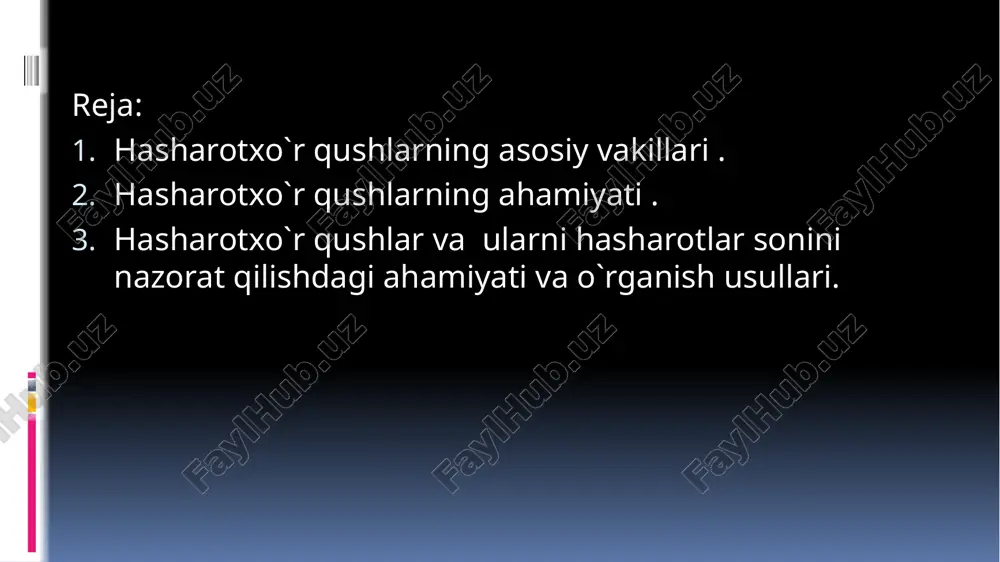 g rang-barang patlari bor. dala to`rg`ayining boshi, chumchuqning boshidan ko'ra nozikroq,dumi oq patlar bilan chegaralangan. qora ko'zlarning tepasida yengil qosh bor. dala to`rg`ayining rangi himoya qiladi, bu unga o't va yerga o'zini yashirishga yordam beradi. oqqanotli to`rg`ay(alauda leucoptera) qushning uzunligi 17-19 santimetr, qanotlari 35 santimetrgacha. og'irligi 36 dan 52 grammgacha. to`rg`ayning orqa tomoni jigarrang rang va to'q jigarrang dog'lar bilan kulrang dog` ham bor; dumi va qanotlari to'q jigarrang; boshning tepasi, yelkalari - qizil, shuningdek, bo'yin va dumning yon tomonlarida dog'lar. u qanotlardagi keng oq chiziqdan iborat bo`lganligi uchun shu nomni olgan; to`rg`ayning dumi, ko'krak va pastki tanasining yon tomonlarida ham oq chiziqlar bor. tashqi ko'rinishi mo'g'ul to`rg`ayiga o'xshaydi, ammo mo`g`ul to`rg`ayini bo'ynini yon tomonlarida qora dog'lar bor kichik dala to`rg`ayi (alauda gulgula) to'q uzun bo'ylama chiziqlari bo'lgan tuproq rangidagi mayda qush, quyruq va qoshning yon tomonlarida pastki, qosh va chiziqlar oq, ko'kragi yon tomonlarida jigarrang dog'lar bor. erkaklar va …