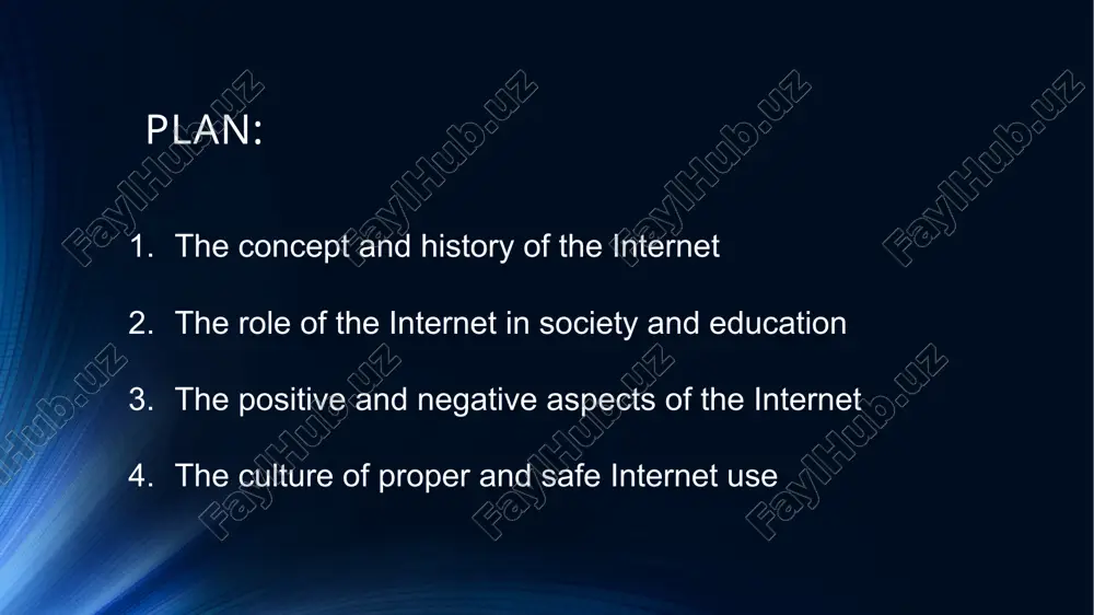 e not only a source of information but also a platform for social, economic, and cultural interaction. the internet has become one of the main tools of social progress. it enables people to communicate, share information, and use government services. e-government systems, online banking, e-commerce, and digital payment platforms make life easier. the internet accelerates economic development, creates new jobs, and strengthens global competition. it also supports democratic values and ensures freedom of information. today, there is almost no area that functions without the internet. therefore, it has become an integral part of society and a powerful tool that simplifies human activity. the positive and negative aspects of the internet the internet has revolutionized the education system. students can now improve their knowledge independently. distance learning, online courses, webinars, e-libraries, and video lessons allow learning in any subject. teachers also benefit from new digital teaching methods. lessons based on information …
