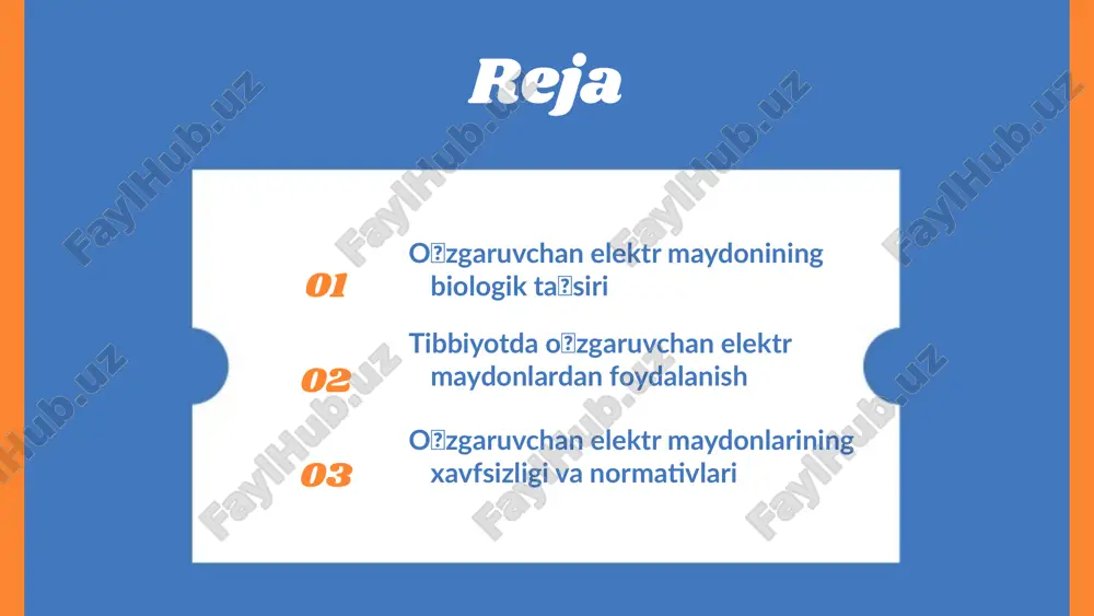 chan elektr maydonlarining issiqlik ta’siri bilan bog‘liq. bu ta’sirlar, ayniqsa, yuqori chastotalarda ko‘proq seziladi va hujayralarning isitilishiga olib kelishi mumkin, bu esa ularning funktsiyasiga ta’sir qiladi. uchinchi ta’sirlar, o‘zgaruvchan elektr maydonlarining genetik materialga ta’sirini o‘z ichiga oladi. ba’zi tadqiqotlar, bu maydonlar dnk va rna ning tuzilishini o‘zgartirishi mumkinligini ko‘rsatadi, bu esa genetik o‘zgarishlarga olib kelishi mumkin. o‘zgaruvchan elektr maydonining biologik ta’siri birlamchi ta’sirlar issiqlik ta’siri genetik ta’sirlar o‘zgaruvchan elektr maydoni va hujayra faoliyati hujayralar va elektr maydoni o‘rtasidagi munosabatlar hujayra membranasidagi o‘zgarishlar biologik jarayonlar: ta'sir mexanizmlari photo by altumcode on unsplash photo by altumcode on unsplash photo by altumcode on unsplash o‘zgaruvchan elektr maydonining tajribalari tajriba 1: elektr maydonining ta'siri ushbu tajribada o‘zgaruvchan elektr maydoni bakteriyalar ustida ta'sir qiladi. bakteriyalarni saqlash uchun maxsus oziq-ovqat muhitida o‘rganiladi, va ularning o‘sish sur'ati o‘lchanadi. natijalar shuni ko‘rsatadiki, o‘zgaruvchan elektr maydoni bakteriyalarning o‘sishiga ijobiy ta'sir ko‘rsatadi. tajriba 2: elektr maydonining o‘sish jarayoniga ta'siri ikkinchi …