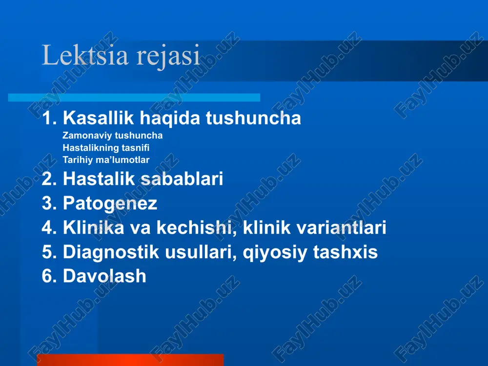 odontoz, gingivit furunkulyoz, karbunkulyoz kichik belgilar diagnostik belgilar 1.giperglekimia(qondagi qand miqtorini normasi 4,4-6,6 mm/l) 2.glyukozuria(normada peshopda qand bolmaydi) 3.siydikning solishtirma ogirligining balandlig (1016-1018) 4.siydikda keton tanachalarini oshgani hastalikning davosi 1.dietaterapiya 2.peroral qandni kamaytiruvchi dorilar 3.insulinoterapiya