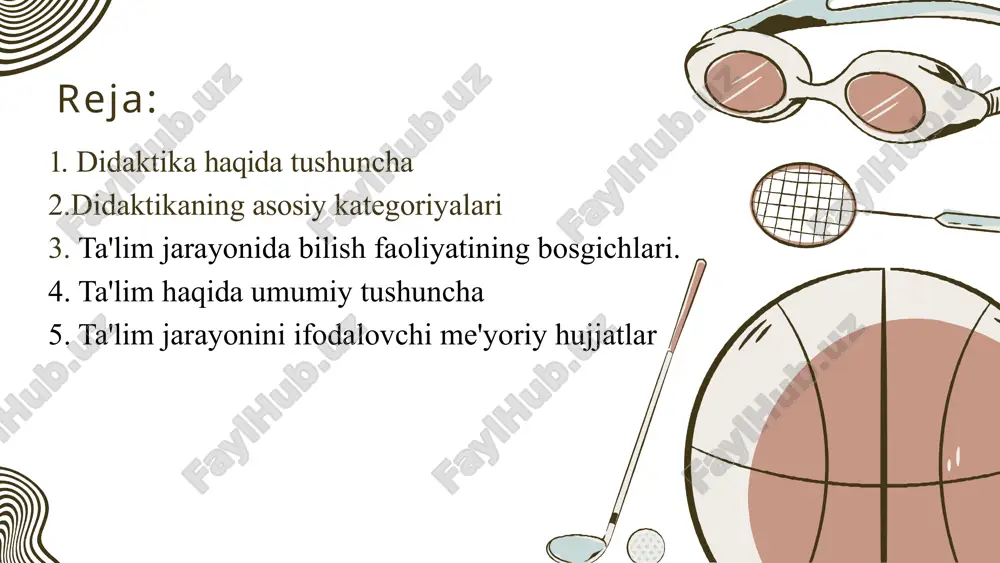 l bo‘lishiga olib keladi. ko'nikma - bu shaxsni ongli ravishda maqsadga yo'naltirilgan harakatlarni amalga oshirishdagi gobiliyatidir. ko'nikma mashq qilish va takrorlash orqali malakaga aylanadi. malaka - o'rganib qolingan, muayyan usul bilan behato bajariladigan harakatdir. malakalar har xil bo'ladi: o'quv malakalari; mehnat malakalari; harakat malakalari (yurish, yugurish, uloqtirish); malaka egallangan bilimlar asosida hosil bo'ladi. ta'limda bilim yetakchi o'rinni egallaydi. ta'lim o'qituvchi va o'quvchilarning birgalikdagi faoliyati bo'lib ya'ni unda o'qituvchi va o’quvchi faol ishtirok etadi. o'qituvchi aniq maqsadni ko'zlab, reja va dastur asosida bilim, ko'nikma va malakalarni singdiradi, o'quvchi esa uni faol o'zlashtirib oladi. bilimlarni o'zlashtirish jarayonida sezgi, idrok, tasavvur, tafakkur kabi psixik jarayonlar faol ishtirok etadi. o'qituvchi, o'quvchi va talabalardagi fikrlash jarayonini to'g'ri yo'lga solish uchun amaliyotdan keng foydalanish kerak. o'quvchi va talabalarning erkin fikrlash qobiliyatini amaliy mashg'ulotlar o'tkazish yo'li bilan o'stirish lozim. yaqin va o'rta shargda xorazmiy, farobiy, beruniy, ibn sino, umar xayyom kabi mutaffakkirlar ilmiy didaktika asoschilaridir. farobiy matematika …
