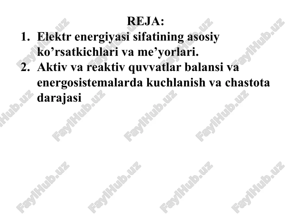 metriyalik koeffitsienti, k2u, % 2 4 nol ketma-ketlik bo’yicha kuchlanishning nosimmetriyalik koeffitsienti, k0u, % 2 4 kuchlanishning sakrash davomiyligi, δtp, sek - 30 kuchlanish sifati ko’rsatkichlarining me’yorlari kuchlanish tebranishining ruxsat etilgan qamrov miqdorlari uning paydo bo’lish chastotasiga qarab belgilanadi. kuchlanish tebranishining paydo bo’lish chastotasi ortgan sari ruxsat etilgan qamrov miqdori kamaya boradi. kuchlanish tebranishini baholash uchun yana fliker dozasi degan tushuncha qabul qilingan. fliker dozasi inson organizmining belgilangan vaqt ichida flikerning ta’siri o’lchovi sifatida xarakterlanadi. bunda fliker so’zi inson organizmining kuchlanish o’zgarishi oqibatida bo’ladigan yorug’lik oqimi to’lqinlari o’zgarishlariga sub’ektiv ta’sirlanishi tushuniladi. kuchlanishning nosinusoidalligi uning davriy o’zgarishlarining sinusoidadan farqliligi bilan baholanadi 6.2-rasm. kuchlanishning nosinusoidalligi. kuchlanish nosinusoidalligining paydo bo’lishi elektr tarmoqda nochiziqli elementlar borligi bilan tushuntiriladi. ularga yuklanib ishlayotgan elektromagnit qurilmalar, hamda sanoat korxonalarining boshqa chastotali tokda ishlaydigan to’g’irlash qurilmalari, elektrlashtirilgan temir yo’l transporti va boshqalar misol bo’ladi. elektr tarmoqda nosinusoidallik bo’lsa, tarmoq elementlaridan qator nomutanosibliklar tug’diruvchi yuqori garmonikali toklar oqib o’tadi: …