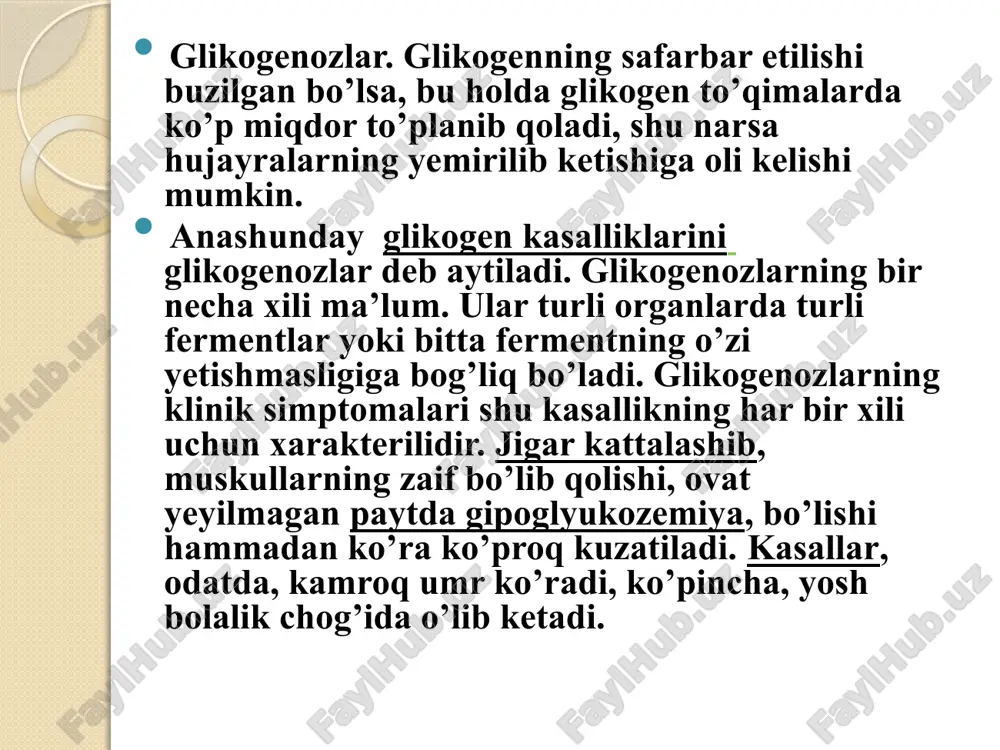 shlab turolmaydi va uning miqdori ortadi. natijada, organizm siydik orqali ortiqcha glyukozani chiqaradi. kasallikni tasniflash muhim ahamiyatga ega, chunki bu kasallikning turlari boshlang'ich davrda bir-biridan tubdan farq qiladi va shunga mos ravishda davolash belgilanadi. kasallik qancha uzoq davom etsa, uni davolash usullari shunchalik o'xshash bo'ladi. 1-toifa qandli diabet u insulinga bog'liq diabet deb ham ataladi. ko'pincha, 40 yoshgacha bo'lgan yoshlar, nozik odamlar azoblanadi. kasallik og'ir, davolash uchun insulin beriladi. sababi : tanada oshqozon osti bezi hujayralarini yo'q qiladigan antikorlar ishlab chiqariladi. 1-toifa diabetni to'liq davolash mumkin emas, lekin ba'zi hollarda bezlar faoliyati nazorat ostida bo'lsa va parhezga rioya qilinsa, kasallik bemorni ortiqcha bezovta qilmaydi. sun'iy insulinni muntazam ravishda qabul qilish kerak. insulin oshqozon-ichak traktida parchalanganligi sababli, u faqat ovqat paytida in'ektsiya yo'li bilan qo'llaniladi. qattiq dietaga rioya qilgan holda, oson hazm bo'ladigan uglevodlarni (shakar, shirinliklar, meva sharbatlari) dietadan butunlay chiqarib tashlash tavsiya etiladi. 2 toifa qandli diabet bu insulinga bog'liq …