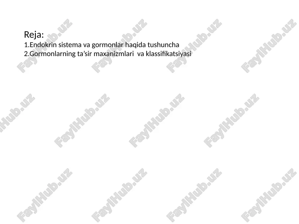 iyalardan tanish bo'lib tuyuladi. tanamizning asosiy ichki sekretsiya bezlari: - gipotalamus, gipofiz va epifiz (bizning miyamizda) - qalqonsimon va paratiroid bezlari (bizning bo'yin mintaqamizda) gipofiz yoki gipofiz bizning ichki sekretsiya tizimimizdagi eng muhim bezdir, chunki u gipotalamus orqali asab tizimi tomonidan boshqariladigan funktsiyalarni bajaradi va tizimning boshqa bezlariga nima qilish kerakligini, qanday qilib va qachon ishlashini aytib beradi. gipotalamus ushbu organ bizning ichki sekretsiya tizimimiz va asab tizimimiz o'rtasidagi aloqani anglatadi va boshqa ichki sekretsiya beziga, gipofiz beziga aniq ko'rsatmalar berish uchun javobgardir. epifiz bu gonadotropik gormonlar sekretsiyasiga ta'sir qiluvchi gipotalamus va gipofiz bezi funktsiyalarini boshqarishga ixtisoslashgan melatonin gormoni ishlab chiqilishi uchun javobgardir. melatonin tanamizni uyquga tayyorlashda ishtirok etadigan gormonlardan biridir. gormonlar (qadimgi yunoncha: ὁρμάω - hormanino — qoʻzgʻataman) — ichki sekresiya bezlari (endokrin bezlar)da ishlanib chiqib, qonga va toʻqima suyuqligiga oʻtadigan biologik faol moddalar. ular butun organizmga tarqalib, turli aʼzo hamda toʻqimalarning faoliyatini boshqaradi. gormonlar (qadimgi yunoncha: ὁρμάω - …