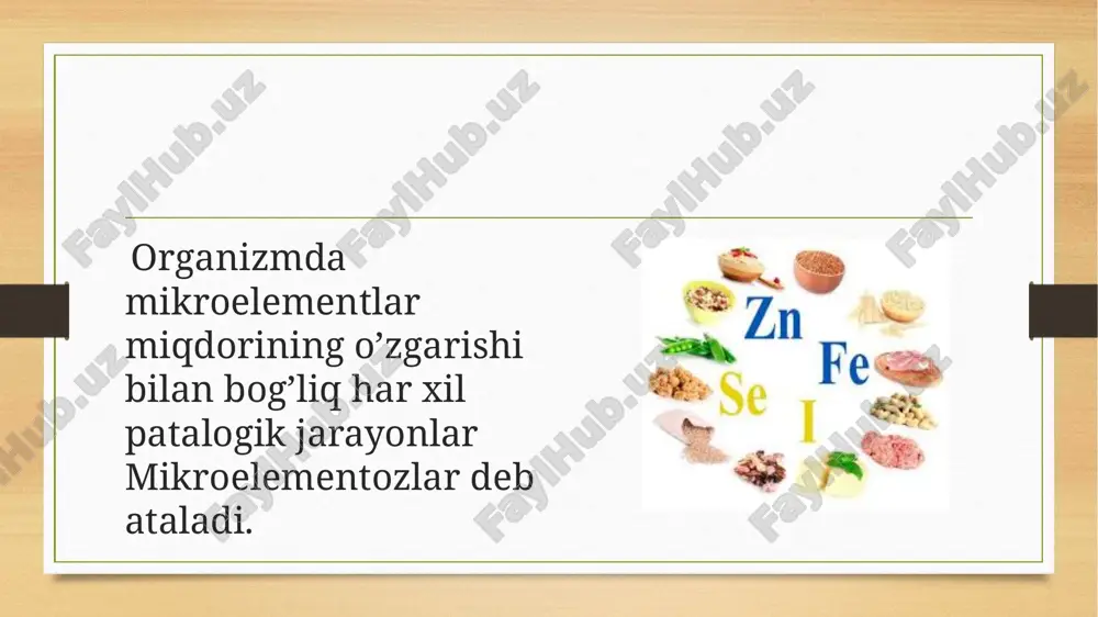 anganidan keyin aniqlandi.boshqa mamlakatlarda skelet muskullari miopatiyasi tasvirlangan. selen yetishmovchiligi odam uzoq vaqt parenteral yo'l bilan oziqlangan mahallarda kuzatiladi. selen glyutationperoksidazaning tarkibiy qismi bo'lib, xuddi vitamin e singari lipidlarning peroksidlanishida hujayra mem branalari zararlanishiga yo'l qo'ymaydi. hayvonlarda me’da osti bezining nekroz va fibrozga uchrashi, qon tomirlarining zararlanishi, o'sishning orqada qolishi va reproduktiv funksiya izdan chiqishi tasvirlangan. temir temir yetishmasligidan bo'ladigan anemiyalar giposiderozning birdan-bir ko'rinishi emas, mutlaqo. chunonchi, til shilliq pardasining atrofiyasi, plammer —vinson sindromi ham tasvirlangan. til shilliq pardasi atrofiyasi odatda halqumga, xiqildoq shilliq pardasi va ovoz boylamlariga ham o'tib ketadi. buning natijasida odam ovozi bo'g'ilib, ba’zida butunlay chiqmay ham qoladi. plammer — vinson sindromi (yoki sideropenik disfagiya)20 foiz hollarda uchraydi. bu sindromda qizilo'ngachning muskulli qavatiga ham o'tib ketishi mumkin bo'lgan o'choqli membranoz yallig'lanish tufayli qizilo'ngach chindan ham torayib qoladi. qizilo'ngach shilliq pardasi yupqalashib, rangi o'chadi, quruq bo'lib qoladi, qonab turishi ham mumkin. bemor temir preparatlari bilan davolanadigan bo’lsa, sideropenik …