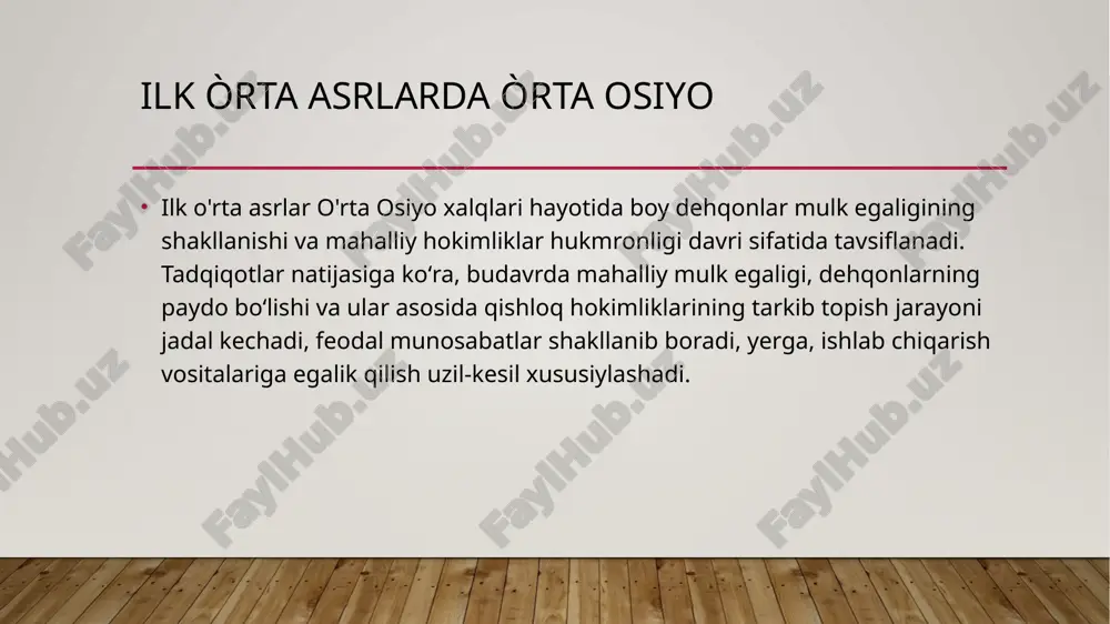 aharlarda hashamatli qasr va saroylarga, savdo va hunarmandchilik do‘kon-u rastalaridan iborat kattagina xo‘jalikka ega edilar. qishloqlarda esa, ekinzor paykallardan tashqari, ularning ko‘shk va istehkomli qo‘rg’onlari, objuvoz-u moyjuvoz va tegirmonlari bo‘lardi. qul, cho‘ri, yetim-yesirlardan iborat ko‘pdan-ko‘p xizmatkorlar dehqonlarning ulkan patriar-xal xo‘jaligida qishin-yozin, kecha-yu kunduz beorom mashg’ul edi. bulardan tashqari, har bir katta yer egasining mol-u jonini qo‘riqlab, uni ichki va tashqi yovlardan muhofaza qiladigan 30—40, 50—100 va ba’zan undan ortiq qurollangan harbiy yigitlari bo‘lgan ayrim manbalarda qayd etilishicha, o‘sha davr udumi bo‘yicha, hojasi vafot etgan chokarlar hatto u bilan birga tiriklayin go‘rga ko‘milishi lozim bo‘lgan. bunday sodiq va jangovar chokarlari bilan dehqonlar yovgarchilik paytlarda dushmanga qarshi harbiy yurishlarda qatnashardi. osoyishtalik zamonda esa chokarlarga suyanib, qishloqning ozod ziroatkor ahli ustidan o‘z hukmlarini yur-gizishga harakat qilardilar. dastlabki dehqon (feodal) munosabatlar avvalda o‘z qaramog’idagi xizmatkorlari mehnatidan foydalanib kelgan dehqonlar, keyinchalik turli yo‘llar bilan qishloq jamoalari ustidan hukmronlik qiladigan, bora-bora ular kuchidan foydalanadigan bo‘ldilar. dehqonlarga …