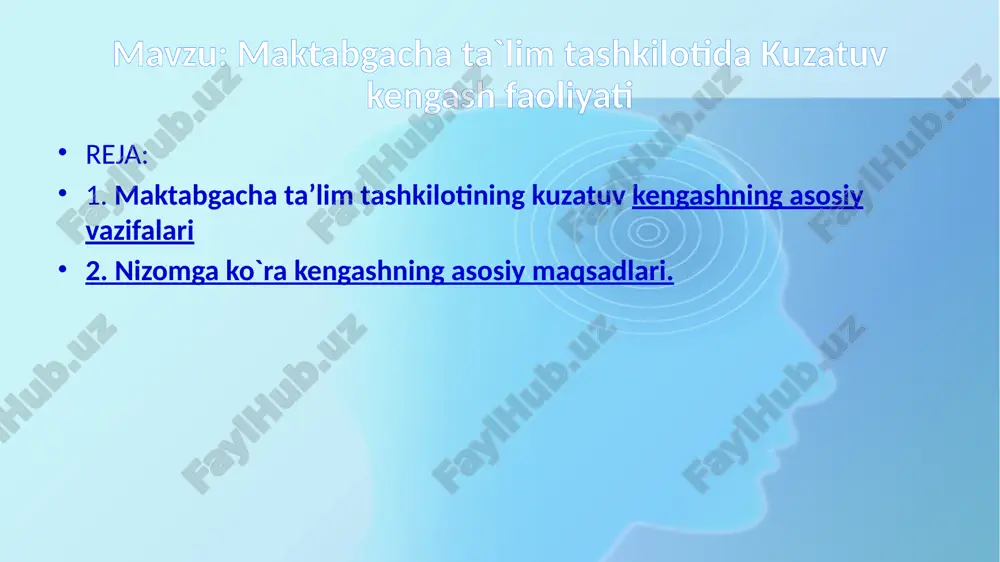 a tegishli shart-sharoitlar yaratish hamda ta’lim-tarbiya jarayonlarini qo‘llab-quvvatlash maqsadida tashkilot direktoriga ko‘maklashish uchun har bir tashkilotda kengash tashkil etiladi. kengash 11 kishidan kam bo‘lmagan toq sondan iborat tarkibda tuziladi. bunda, kengash tarkibiga tashkilotning pedagoglari orasidan 2 nafar, tarbiyachi yordamchilari orasidan 2 nafar, tashkilot ma’muriyatidan 1 nafar, tegishli hududiy bo‘limdan 1 nafar, jamoat tashkilotlari va homiylar orasidan 2 nafar hamda har bir guruhida tarbiyalanuvchilarning ota-onalaridan kamida 3 nafar, a’zo kiritiladi. kengash a’zolarining soni cheklanmaydi. kuzatuv kengashi har bir guruhdagi tarbiyalanuvchilarning ota-onalari yoki ularning o‘rinini bosuvchi shaxslar, pedagoglar, tarbiyachilar yordamchilari, tashkilot ma’muriyati, hududiy bo‘lim xodimlari orasidan shakllantiriladi. kengashning birinchi yig‘ilishida ishtirok etayotgan a’zolar umumiy sonining oddiy ko‘pchilik ochiq ovoz berishi orqali kengash raisi va kotibi saylanadi. bunda, kengash raisi va kotibi kengash a’zosi hisoblangan ota-onalar orasidan saylanadi. kengash tarkibi 3 yil muddatga saylanadi. bunda kengash tarkibi har o‘quv yili boshida ko‘rib chiqilishi mumkin. kengash a’zolarining saylashda tashkilotda tarbiyalanayotgan bolalarning ota-onalari yoki ularning …