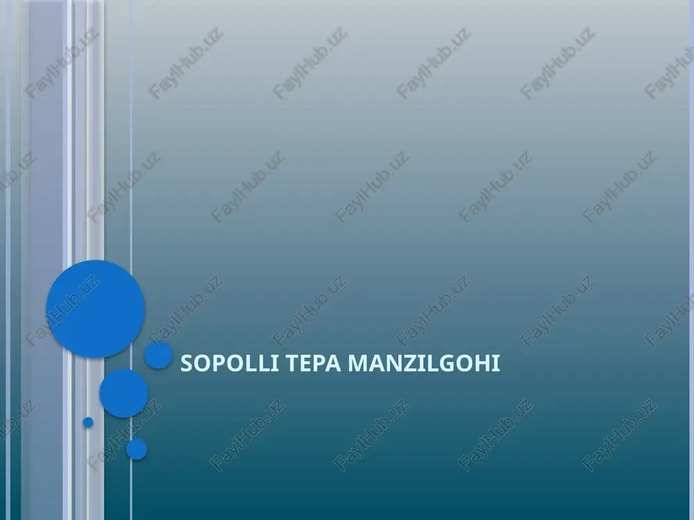 davrida ba’zi o’zgarishlar mavjud. bu o’zgarishlar jarqo’ton yodgorligining quyi qatlami materiallariga o’xshaydi. shuning uchun sopollitepadagi 2 ta quyi qatlam “sopolli bosqichi”, uning yuqori qatlami “jarqo’ton bosqichi” deb ataladi. sopollitepadagi uy-joylar 8 ta kvartalga bo’lingan. kvartallar urug’lar asosida shakllangan. sopol idishlar to’plami. sopollitepa madaniyati jo’mrakli sopol buyum. sopollitepa sopollitepa manzilgohida urug’ jamoa a’zolari olamdan o’tsa, uni o’zi yashagan xonaning poli ostiga, eshik yoki o’choq oldiga yoki xona devorlari ostiga ko’mish odati bo’lgan. agar o’lgan kishi jamoada nufuzli obro’ga ega bo’lsa, yoki urug’ oqsoqoli bo’lsa, u holda uning qabri unga ajratilgan xonaning qoq o’rtasida bo’lgan. shuning uchun o’lgan kishi qabriga o’z shaxsiy mulki va urug’doshlar keltirgan idish-tovoqlardagi ovqatlar bilan ko’mganlar. har bir qabrda 2-3 tadan to 50 tagacha buyumlar topilgan. image2.jpeg image3.jpeg image4.jpeg /docprops/thumbnail.jpeg
