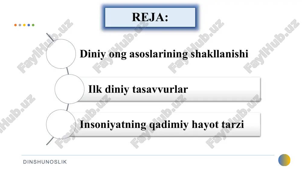 i haqidagi ta'limotni ilgari suruvchi ilk diniy shakllardan biri. dinshunoslik animizm zamonaviy dinlarning barchasining asosiy aqidaviy qismini tashkil etadi. jumladan, jahon dinlari bo‘lmish buddaviylik, xristianlik va islomda ham ruhlar haqidagi ta'limot mavjud. animizm dinshunoslik shomonlik yoxud sehrgarlik dinshunoslik sehrgarlik (afsun, magiya) ilohiy kuchlarga ta'sir etish maqsadida amalga oshiriladigan ritual - urf-odatlar majmuasi («shomon» so‘zining tungus tilidagi ma'nosi «sehrgarlik») dinshunoslik shamanlar va afsungarlar jazavali va asabiy kishilar bo‘lib, odamlar ularni ruhlar bilan muloqotda bo‘lishiga, ularga jamoaning umid va niyatlarini yetkazish, ularning irodasini talqin qilish qobiliyatiga ega ekanligiga chuqur ishonganlar. dinshunoslik afsungarlik maqsadga ko‘ra quyidagilarga bo‘linadi: harbiy afsungarlik sevgi afsungarligi tibbiy afsungarlik ob-havo afsungarligi fetishizm dinshunoslik fetishizm (fetish so‘zi portugalcha “fetisho”, fransuzcha “fetish” – “sehrli narsa”, “but”, “sanam”, “tumor” ma'nosidagi so‘zni anglatadi). uning mohiyati tabiatdagi jonsiz predmetlarga sig‘inishdir. unga ko‘ra alohida buyumlar kishining o‘z maqsadiga erishtirish, ma'lum voqyea-hodisalarni o‘zgartirish kuchiga ega. dinshunoslik yog‘och, loy va boshqa materiallardan yasalgan buyumlar paydo bo‘lishi bilan …