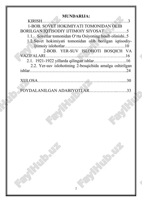 da band ishchilar ishsiz qoldi. musodara qilingan, «egasiz» bo’lib olgan, aslida davlat tasarrufiga o’tgan korxonalarining mol-mulklari tashib ketildi va yaroqsiz holga keltirilib qo’yildi2 . sovet hokimayatining milliylashtirish jarayoni yirik sanoatdagina emas, balki kosibchilik ustaxonalaigacha qamrab oldi. yetarlicha tayyorgarlik ko’rilmasdan o’tkazilgan milliylashtirish o’lka iqtisodiyoti yanada izdan chiqardi. xalq xo’jaligi vayron bo’la boshladi: paxta tozalash zavodlari to’xtab bo’lishi va ekin maydoni va paxta tolasi yetishtirishni keskin qisqarishi o’lkada ishsizlik, ocharchilik va yetishmovchiliklarni avj olishiga olib keldi3 . sovet hokimyati o’z hayoti saqlab qolish va davom etirish maqsadida «harbiy kommunizm» siyosatiga murojat qilishga majbur bo’lgan edi. lekin bu siyosat o’zini oqlamadi, chunki uning mazmun mohiyati, aholini ishlab chiqarishni kengaytirishdan manfaatdorlikdan, rag’batdan mahrum etib qo’yardi. adabiyotlar tahlili va metodologiyasi: bu siyosat shusiz ham o’ta og’ir iqtisodiy vayronalikni yanada og’irlashtirib yubordi. qishloq xo’jaligida ekin maydonlari keskin kamaydi-1915-yildagi 3 mln. 300 ming desyatinadan 1920-yilda 1 mln. 200 ming desyatina, ya’ni 2 barobarga qisqardi4 . paxta ekin …