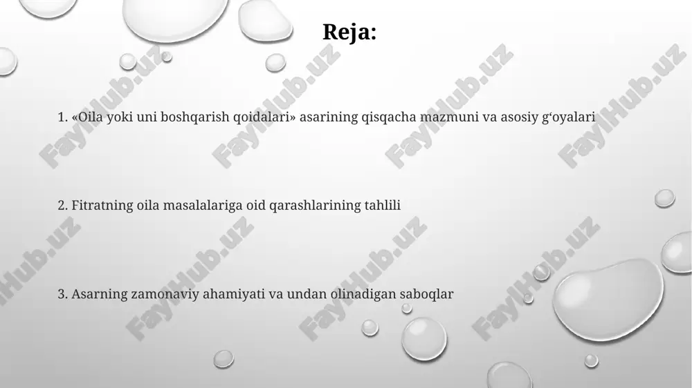 hga turtki berdi, ayniqsa, ayollarning huquqlari va ta'lim olishi masalalarida. asar o'zbek oilasida tarbiya usullarini tanqid qilib, zamonaviy pedagogikani targ'ib qildi, bu esa yosh avlodning intellektual va ma'naviy rivojlanishiga erta ta'sir ko'rsatdi. e'tiboringiz uchun rahmat image1.png image2.png