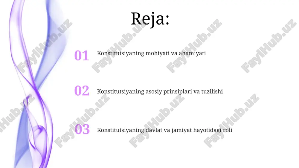 g ii bo'limi inson va fuqarolarning asosiy huquq va erkinliklariga bag'ishlangan bo'lib, unda 40 dan ortiq moddalar fuqarolik, siyosiy, iqtisodiy va madaniy huquqlarni belgilaydi. o'zbekiston konstitutsiyasining 18-moddasi barcha fuqarolar bir xil huquq va erkinliklarga ega ekanligini, jinsi, irqi, millatidan qat'i nazar, qonun oldida tengligini kafolatlaydi. davlat hokimiyati va boshqaruvi tashkil etilishi o'zbekiston respublikasida davlat hokimiyati hokimiyatning bo'linishi prinsipiga asoslanadi, bu qonun chiqaruvchi (oliy majlis), ijro etuvchi (vazirlar mahkamasi) va sud hokimiyatini o'z ichiga oladi. oliy majlis ikki palatadan - senat (100 a'zo) va qonunchilik palatasidan (150 deputat) iborat bo'lib, qonunlarni qabul qilish, konstitutsiyaviy nazoratni amalga oshirish kabi vazifalarni bajaradi. qonun chiqaruvchi hokimiyat (oliy majlis) oliy majlis ikki palatadan: senat (100 nafar a'zo) va qonunchilik palatasidan (150 nafar deputat) iborat. ularning vakolat muddati 5 yil bo'lib, qonun chiqaruvchi hokimiyatni amalga oshiradi. qonunchilik palatasi deputatlari partiyalar tomonidan ko'rsatilgan nomzodlar orasidan saylovlar orqali, senat a'zolari esa viloyatlar, qoraqalpog'iston respublikasi va toshkent shahri vakillaridan …