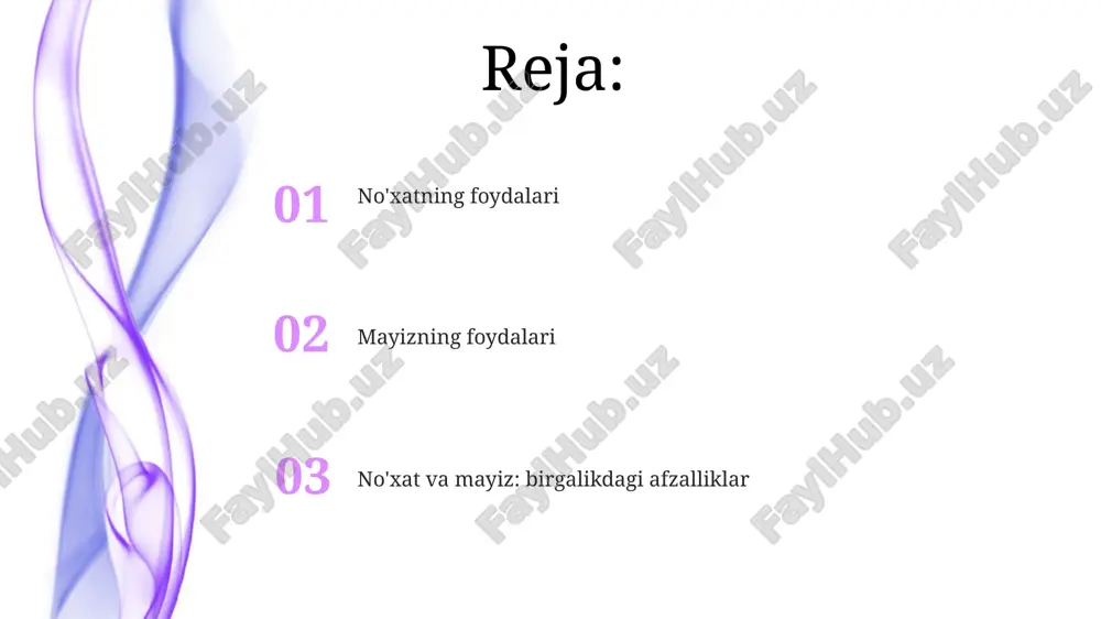 alliklari xavfini kamaytiradi. no'xat va mayizning birgalikdagi foydalari no'xat va mayiz birgalikda iste'mol qilinsa, temir moddasining so'rilishini 2-3 barobar oshiradi, bu esa kamqonlikning oldini olishda muhim ahamiyatga ega. ularning tarkibidagi yuqori miqdordagi tolalar (har bir porsiyada taxminan 7-10 gramm) ich qotishining oldini oladi va hazm qilish tizimini yaxshilaydi. no'xat va mayizni ratsionga kiritish usullari nonushta uchun ertalabki smuziga 1/4 stakan no'xat va 1 osh qoshiq mayiz qo'shish orqali oqsilli va energiya bilan ta'minlovchi taom tayyorlash mumkin. tushlik salatiga 1/2 stakan pishirilgan no'xat va 2 osh qoshiq mayiz solib, to'yimli va sog'lom salat tayyorlash, vitamin va minerallarga boy ovqatlanishni ta'minlash. ehtiyot choralari va mumkin bo'lgan yon ta'sirlar mayiz yuqori shakar miqdori tufayli qon shakarining keskin ko'tarilishiga olib kelishi mumkin, ayniqsa 1 tipdagi diabet bilan kasallangan odamlarda 20 grammdan ortiq iste'mol qilganda. noxat oshqozon-ichak traktining noqulayliklariga olib kelishi mumkin, ayniqsa, agar siz kuniga 1/2 stakandan ko'proq yeyishni boshlasangiz, shuning uchun asta-sekin oshiring. …