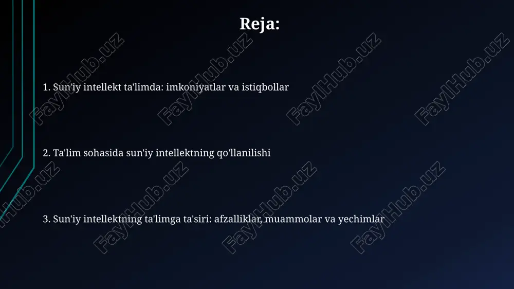 baholash jarayonlari avtomatlashtiriladi, bu esa o'qituvchilarga 25% vaqtni tejaydi va ularga o'quvchilar bilan ishlashga ko'proq e'tibor qaratishga imkon beradi. e'tiboringiz uchun rahmat