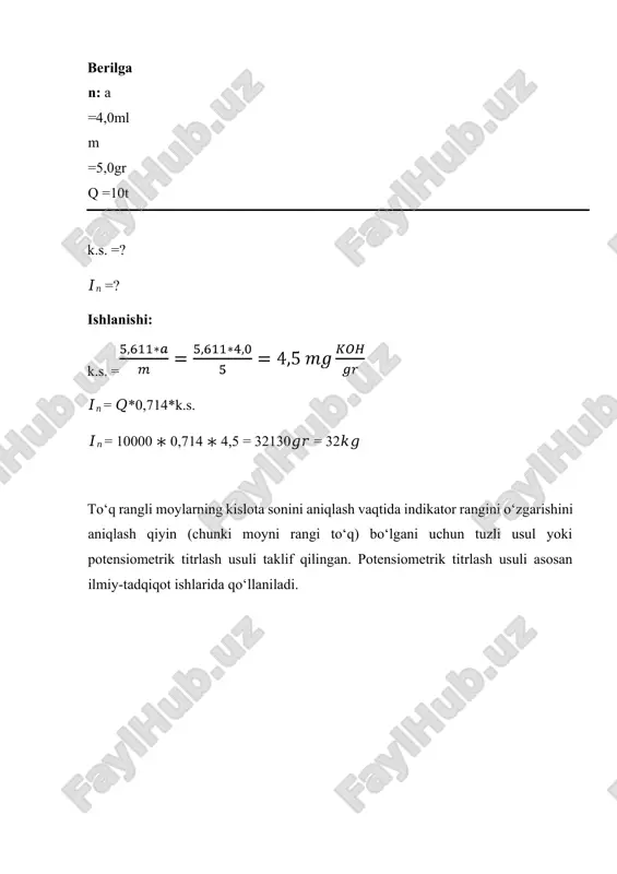 moyning kislota sonini aniqlash - Page 2