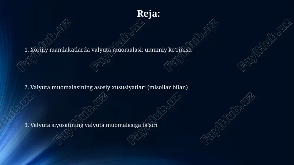 ondan ortiq odamga xizmat koʻrsatadi. yevro banknotlari yetti xil nominatsiyada (5, 10, 20, 50, 100, 200 va 500 yevro) mavjud, har birida turli xil yevropa arxitektura uslublari aks ettirilgan. buyuk britaniyada funt sterlingning muomalasi buyuk britaniyada funt sterlingning muomalasi angliya banki tomonidan tartibga solinadi, ular nominal qiymati £5 dan £50 gacha bo'lgan banknotlarni chiqaradi va soxtalashtirishga qarshi qat'iy choralar ko'radi. funt sterlingning muomalasi buyuk britaniyada plastik (polimer) banknotlarining keng qo'llanilishi bilan ajralib turadi, bu ularning chidamliligini oshiradi va soxtalashtirishga qarshi himoya xususiyatlarini yaxshilaydi. yaponiyada iyena muomalasi yaponiyada iyenaning muomalasi yapon banki tomonidan nazorat qilinadi, u pul siyosatini olib boradi va banknotlar emissiyasini amalga oshiradi, bu esa inflyatsiyani 2 foiz darajasida ushlab turishga qaratilgan. yaponiyada naqd pulsiz to'lovlar tobora ommalashib bormoqda, biroq iyenaning naqd pul shakli hali ham keng tarqalgan, aholining katta qismi kundalik operatsiyalarda, ayniqsa, kichik xarajatlarda, iyenadan foydalanadi. xitoyda yuan muomalasi xitoyda yuan muomalasi asosan naqd pul (banknotlar va …