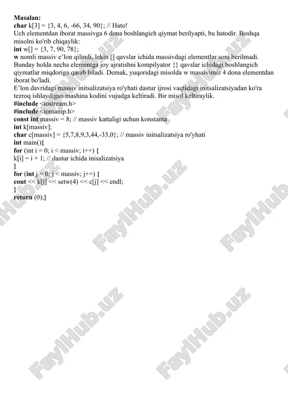bir o‘ichovli massivlar - Page 2