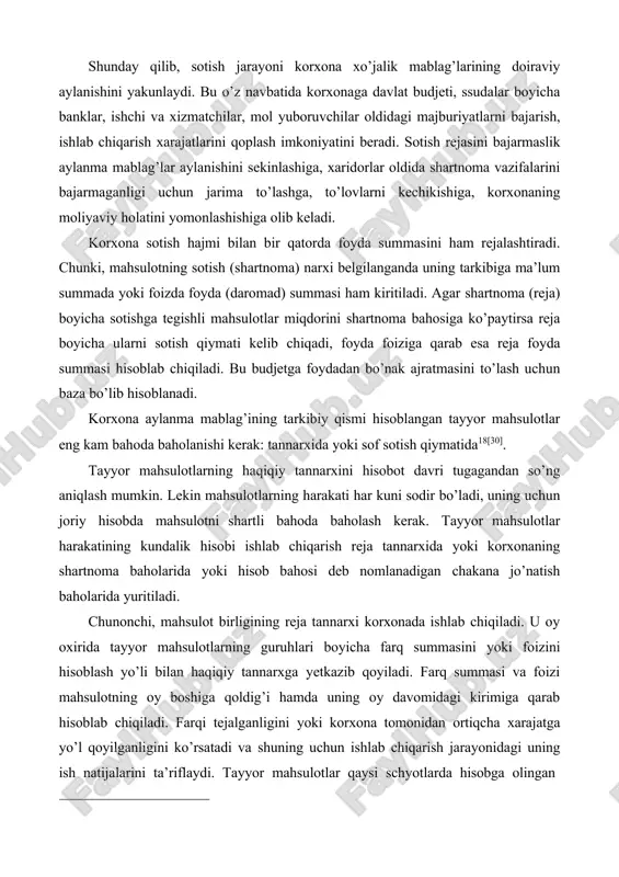ishga e’tibor berib mahsulot ishlab chiqaradilar. bozor munosabatlari sharoitida asosiy e’tibor mol yuborish – shartnomalari boyicha mol sotishga qaratiladi, chunki bu korxona faoliyatining maqsadga muvofiqligini, uning samaradorligini aniqlovchi iqtisodiy ko’rsatkichlardan biri bo’lib hisoblanadi. korxonaning hisob – kitob schyotiga pul tushgan va tushmaganligidan qat’i nazar barcha yuklangan va jo’natilgan mahsulotlar sotish hajmiga qo’shilishi mumkin. shunday qilib, sotish jarayoni korxona xo’jalik mablag’larining doiraviy aylanishini yakunlaydi. bu o’z navbatida korxonaga davlat budjeti, ssudalar boyicha banklar, ishchi va xizmatchilar, mol yuboruvchilar oldidagi majburiyatlarni bajarish, ishlab chiqarish xarajatlarini qoplash imkoniyatini beradi. sotish rejasini bajarmaslik aylanma mablag’lar aylanishini sekinlashiga, xaridorlar oldida shartnoma vazifalarini bajarmaganligi uchun jarima to’lashga, to’lovlarni kechikishiga, korxonaning moliyaviy holatini yomonlashishiga olib keladi. korxona sotish hajmi bilan bir qatorda foyda summasini ham rejalashtiradi. chunki, mahsulotning sotish (shartnoma) narxi belgilanganda uning tarkibiga ma’lum summada yoki foizda foyda (daromad) summasi ham kiritiladi. agar shartnoma (reja) boyicha sotishga tegishli mahsulotlar miqdorini shartnoma bahosiga ko’paytirsa reja boyicha ularni …