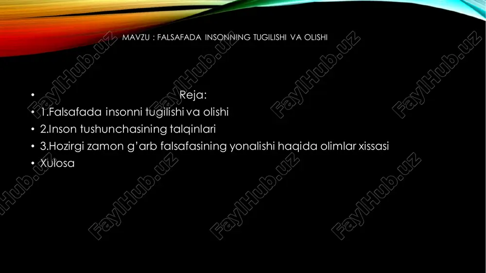 falsafada insonning tugilishi va olishi - Page 2