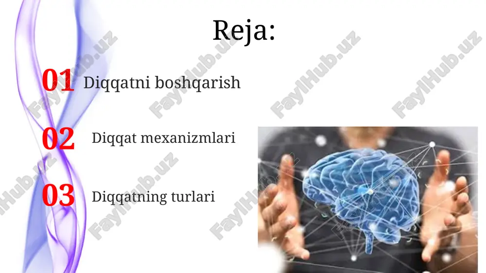 satadi va bu toshkentdagi psixologiya laboratoriyalarida ko'p marta tasdiqlangan. eʼtibor mexanizmlari parietal korteksdagi 7a maydoni, maʼlumotlarni filtrlash va tanlashda muhim rol oʻynab, 200 millisekund ichida vizual maʼlumotlarni qayta ishlashga imkon beradi, shuningdek, diqqatni boshqarishga yordam beradi. eʼtiborning tanlangan obʼektga qaratilishida 50 dan ortiq miya sohasi, shu jumladan, amigdala va hipokampus ham faol ishtirok etadi, bu esa xotira va his-tuygʻular bilan diqqatning chambarchas bogʻliqligini koʻrsatadi. eʼtiborning buzilishi eʼtiborning buzilishi, masalan, diqqat yetishmovchiligi giperaktivlik buzilishi (dehb) kabi, bolalarning 5-10% da uchraydi va dunyoning har bir mamlakatida, jumladan oʻzbekistonda ham kuzatiladi. tadqiqotlar shuni koʻrsatdiki, eʼtiborning buzilishi bilan ogʻrigan 30 yoshdan oshgan kattalarning 70% dan ortigʻi uyqusizlik va stress bilan kurashmoqda. miyada dopamin va norepinefrin kabi neyrotransmitterlarning 20% kamligi eʼtiborning buzilishiga olib kelishi mumkin va bu holatni davolashda dori-darmonlar muhim rol oʻynaydi. eʼtiborning turlari eʼtiborning ixtiyoriy turi, masalan, 30 daqiqa davomida oʻquv materialiga diqqatni jamlash, miyaning prefrontal korteksi faolligini 20% ga oshiradi va bu …