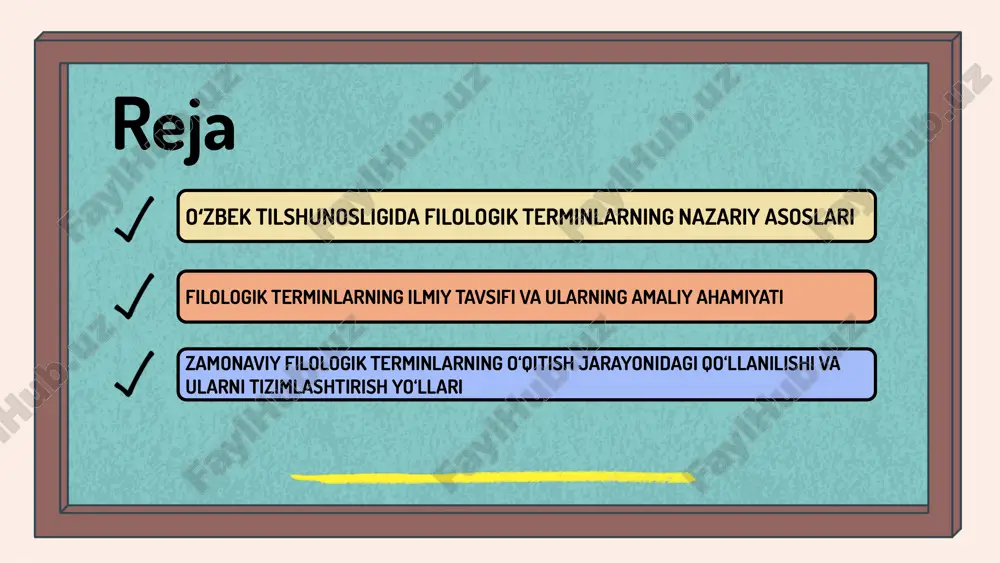 fodalovchi vosita sifatida ham ahamiyat kasb etadi. filologik terminlarning tarixiy shakllanish bosqichlari va ilmiy qarashlarning evolyutsiyasi masalasi filologiya fanining eng muhim, shu bilan birga eng murakkab yo‘nalishlaridan biridir. har qanday ilmiy sohada bo‘lgani kabi, filologiyada ham atamalar tizimi uzoq tarixiy taraqqiyot yo‘lini bosib o‘tgan, turli davrlarda ilmiy tafakkur, madaniy muhit, til siyosati va metodologik qarashlarga ko‘ra shakllanib borgan. terminlarning paydo bo‘lishi va ularning ma’nosining o‘zgarishi filologik tafakkurning o‘sish bosqichlari bilan bevosita bog‘liq bo‘lib, bu jarayon har bir tarixiy davrda o‘ziga xos lingvistik va falsafiy asosga ega bo‘lgan. dastlabki bosqichda filologik terminlar tabiiy ravishda xalq tili asosida shakllangan. bu davrda ilmiy so‘z boyligi hali mustaqil tizim sifatida ajralmagan, balki ko‘proq adabiy nutq, diniy matnlar va tarixiy yozuvlarda uchraydigan turg‘un iboralar asosida rivojlanib borgan. masalan, qadimiy yunon va lotin tillarida “philologia” so‘zi “so‘zga muhabbat” degan ma’noda qo‘llangan bo‘lib, bu atama keyinchalik tilshunoslik, adabiyotshunoslik va matnshunoslik kabi fanlarning umumiy nomiga aylangan. shu tariqa …
