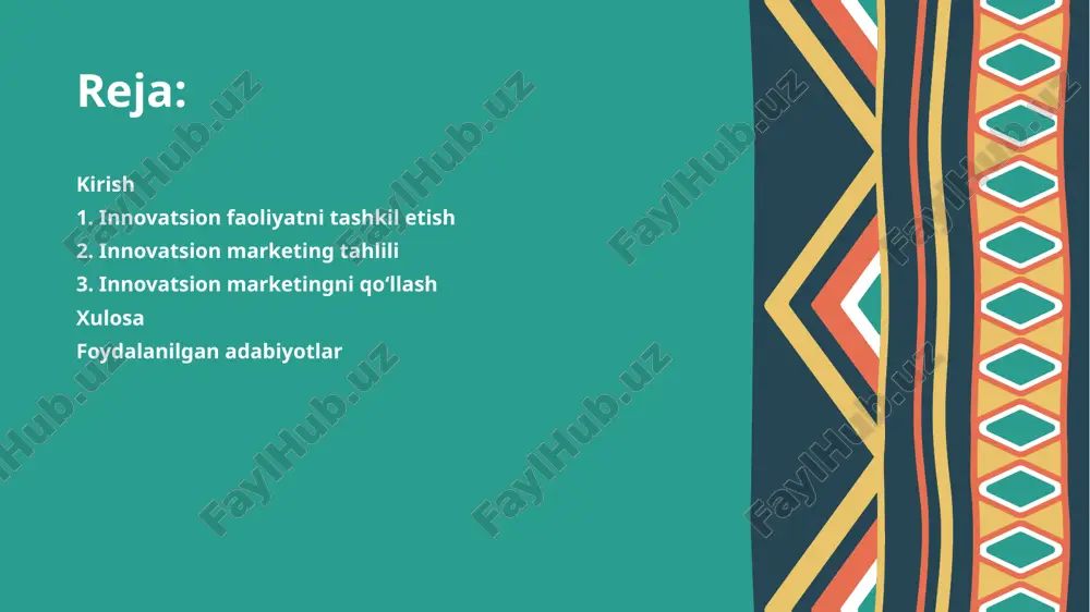 bir sohada boshqa raqib korxonalardan ustunligini anglatadi. m.porterning fikricha, raqobatbardoshlik o‘z navbatida resurslardan samarali foydalanishni aks ettiradi. korxona raqobatbardoshligini oshirish yo‘llaridan biri innovatsiyalarni ishlab chiqish va ulardan foydalanish hisoblanadi. shuningdek, bozor sharoitlarining doimiy o‘zgarishi marketingda innovatsiyalarni qo‘llash zaruratini oshirmoqda. inqirozli vaziyatlar sharoitida iste’molchilar ehtiyojiga tayangan holda mahsulot ishlab chiqarish, korxonani bozorda raqobatbardoshligini oshiradi va o‘z faoliyatini samarali amalga oshirish imkoniyatlarini beradi. tadqiqotlar shuni ko‘rsatadiki, texnologik innovatsiyalar uchun moliyaviy resurslar bilan bog‘liq muammolar yuzaga kelganda, innovatsion marketing korxonaning raqobat kurashida asosiy dastak bo‘lib xizmat qiladi. korxonaning bozor muhitidagi faoliyati uning mijozlari tomonidan belgilanadi. agar, mijozlar korxona mahsulot va xizmatlarini ularni yaratish uchun ketgan xarajatlarga nisbatan ko‘proq baholasa, biznes rivojlanadi, aks holda unga tashqi yordam zarur bo‘ladi yoki bunday korxona inqirozga yuz tutadi. bu borada p.druker quyidagi fikrni bildirgan: “biznesning asosiy maqsadi mijozlarni jalb qilish bo‘lganligi sababli, korxonaning ikkita va faqat ikkita asosiy funksiyasi mavjud: marketing va innovatsiya”. tadqiqotlarga ko‘ra, innovatsion marketing …