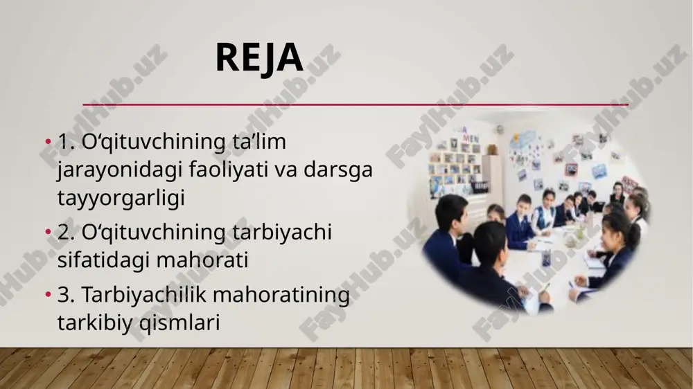o‘qituvchining pedagogik mahoratini ko‘rsatuvchi eng muhim bosqichlardan biridir. bu jarayon bir necha tarkibiy qismlardan iborat bo‘lib, avvalo, darsning maqsad va vazifalarini aniqlashdan boshlanadi. keyingi bosqichda mavzuga mos mazmun tanlanadi, dars o‘tish metodlari va shakllari belgilanadi, zarur o‘quv vositalari tayyorlanadi. shuningdek, o‘qituvchi o‘quvchilar bilimini baholash mezonlarini ham oldindan ishlab chiqadi. yaxshi tayyorlangan dars – o‘quvchi faolligini oshiruvchi, mavzuni tushunishni osonlashtiruvchi va natijadorlikni ta’minlovchi asosiy omildir. shu boisdan, o‘qituvchi darsga tayyorgarlik jarayoniga katta e’tibor bilan yondashishi, uni puxta rejalashtirishi zarur. o‘qituvchining tarbiyachi sifatidagi mahorati o‘qituvchi nafaqat bilim beruvchi, balki yosh avlodning shaxs sifatida shakllanishiga ta’sir etuvchi tarbiyachidir. u o‘quvchilarni nafaqat o‘qitadi, balki ularning hayotiy qarashlari, axloqiy qadriyatlari, ijtimoiy faolligi va mas’uliyat hissini rivojlantiradi. o‘qituvchining tarbiyachi sifatidagi mahorati, avvalo, uning shaxsiy fazilatlari — mehribonlik, sabr-toqat, adolat, talabchanlik va bolalarni tushuna olish qobiliyatida namoyon bo‘ladi. tarbiyachi o‘qituvchi o‘z o‘quvchilari uchun namuna bo‘lishi kerak. uning nutqi, xulqi, odobi va ish uslubi o‘quvchilarda hayotiy ko‘nikmalarni shakllantiruvchi …