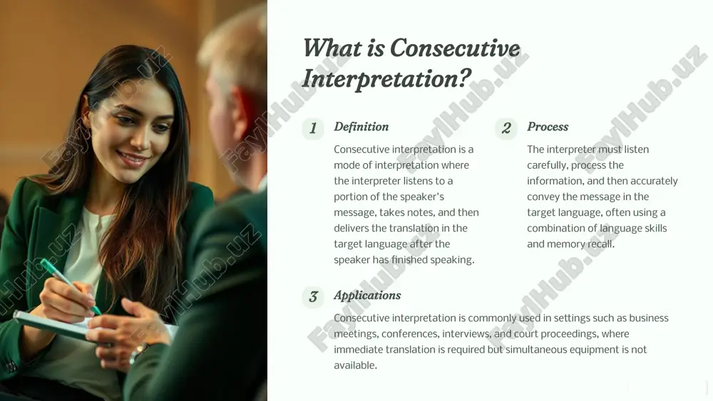 ranslations that convey the intended tone and context. 3 techniques for developing symbols 1 observation begin by closely observing the speaker's tone, gestures, and the overall context of the message. this will help you identify key concepts, emotions, and relationships that can be represented through symbolic notation. 2 personalization develop a personal system of symbols that resonates with your own cognitive and linguistic patterns. these symbols should be intuitive and easy for you to recall, allowing for quick and accurate translation. 3 consistent practice regularly practice creating and using your symbols, both in simulated interpretation exercises and real-world settings. this will help you refine your symbol system and enhance your ability to apply it effectively during consecutive interpretation. 4 practicing with symbols shadowing practice shadowing speakers, simultaneously listening and creating symbolic representations of their messages. this exercise helps you develop the coordination between listening, note-taking, and translation. peer review engage …