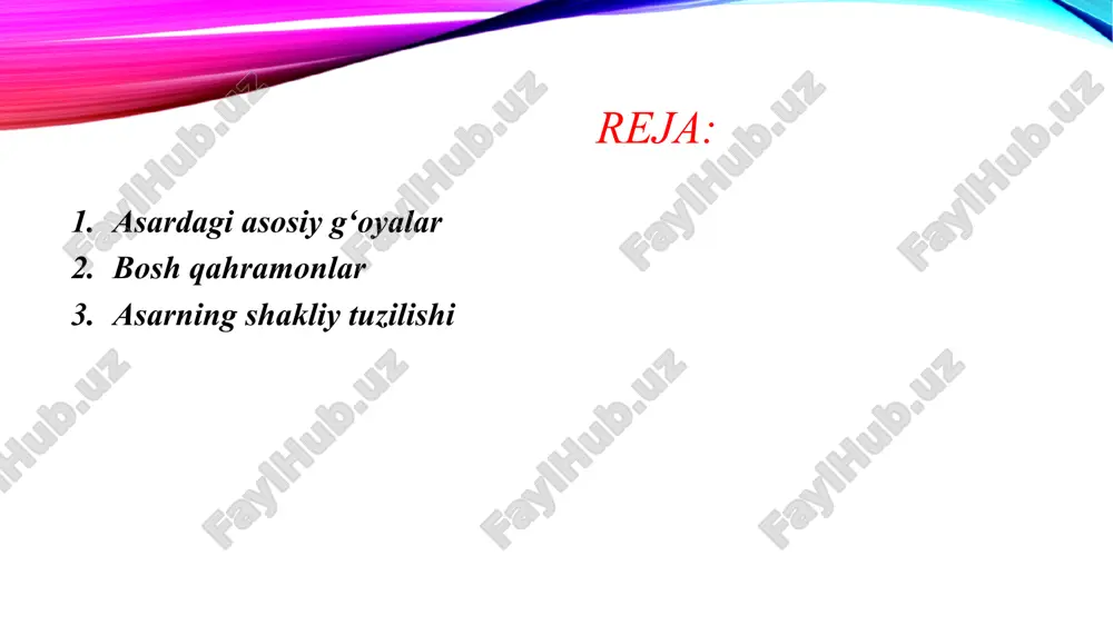 lsang, oxiratda olmos xanjar boʻlib, bagʻringga qadaladi. ingichka bir ip kabi zarar yetkazgan boʻlsang, uni seni halok qiluvchi ilon deb bilaver... beayb parvardigor, lekin ayb qildingmi, tavba qil. adolatsizlik qildingmi, adolat qil". shu tariqa har bir maqolat bir mavzuga bagʻishlangan. shoir dastlab mavzu bilan tanishtiradi. unga munosabat bildiradi, yaʼni tasdiq yo inkor etadi, ayni mavzuga munosib biror ibratli hikoya keltiradi. navoiy dostonda umr, uning mazmuni, tabiat, jamiyat va inson munosabatlariga doir savollar qoʻyadi va keyingi dostonlarda muayyan taqdirlar, voqealar misolida ularga javob beradi. dostonda oʻsha davr ijtimoiy turmushi, xalq hayoti, urf-odatlari, din-diyonat, axloq-odob haqidagi qarashlar oʻz ifodasini topgan. asarning nomi va ma’nosi “hayrat ul-abror” so‘zi “yaxshi kishilar hayrati” degan ma’noni anglatadi. “abror” — yaxshi, ezgu, solih kishilar, “hayrat” esa — hayratlanish, o‘yga cho‘mish demakdir. demak, asar ezgulik, adolat, ilm, axloq va inson kamoloti haqida hayratli mushohadalardir. sarning tuzilishi doston 63 bobdan iborat: 1–19-boblar: muqaddima (diniy-falsafiy), 20–61-boblar: masnaviy hikoyatlar (didaktik voqealar), …