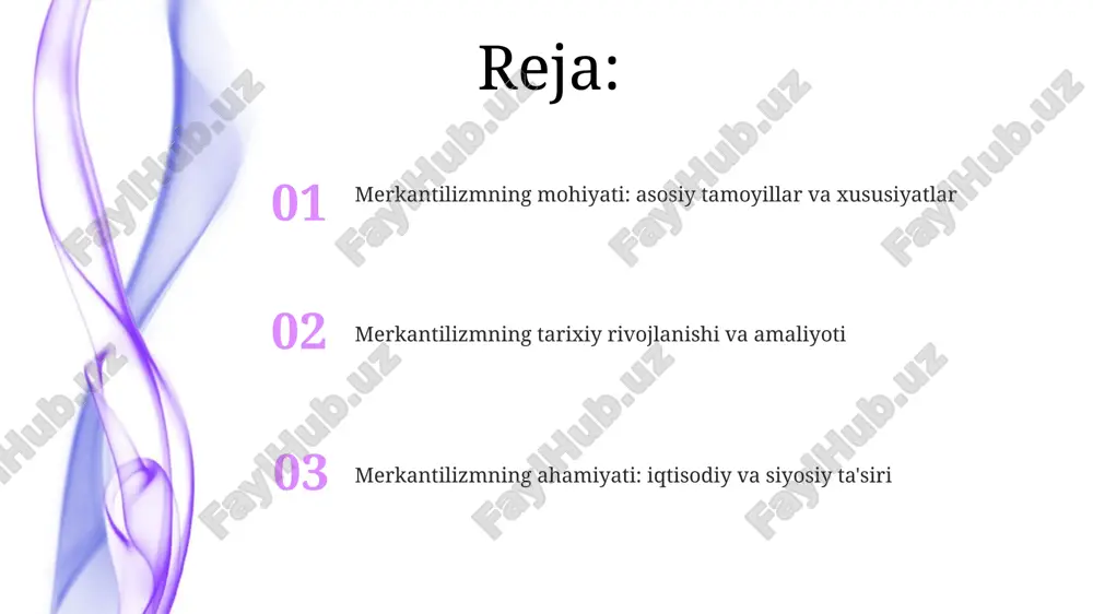 ush zaxiralarini ko'paytirish, merkantilizmning asosiy maqsadi bo'lgan. bu orqali milliy boylik ortib, davlat qudrati oshirilgan va iqtisodiy o'sish uchun resurslar yaratilgan. merkantilizmda davlatning faol roli, eksportni rag'batlantirish va importni cheklash orqali savdo balansini oshirish, milliy iqtisodiyotni mustahkamlashga qaratilgan. bu 16-18-asrlarda o'sishga turtki bergan. merkantilizm va protektsionizm merkantilizm davlatni iqtisodiy kuchaytirish uchun protektsionistik choralarni, xususan, importni cheklash va eksportni rag'batlantirish orqali savdo balansini faol ravishda boshqarishni talab etadi. proteksionizm merkantilizmning asosiy vositasi bo'lib, ichki sanoatni arzon importdan himoya qiladi, shu orqali mahalliy ishlab chiqarish va ish o'rinlarini qo'llab-quvvatlaydi hamda 16-18 asrlarda keng qo'llanilgan. merkantilizm va mustamlakachilik merkantilizm davlatning iqtisodiy qudratini oshirish uchun 16-18 asrlarda mustamlakachilikni qo'llab-quvvatladi, resurslarni nazorat qilish va bozorlarni kengaytirish orqali. mustamlakachilik merkantilizmning muhim qismi edi, chunki u metropoliyaga arzon xomashyo yetkazib berish va tayyor mahsulotlar uchun kafolatlangan bozor vazifasini o'tadi. merkantilizmning tanqidi devid hyumning "pul turlari" nazariyasi, merkantilizmning pulni ko'paytirish orqali boylikni oshirish g'oyasini tanqid qilib, inflyatsiyaga olib …