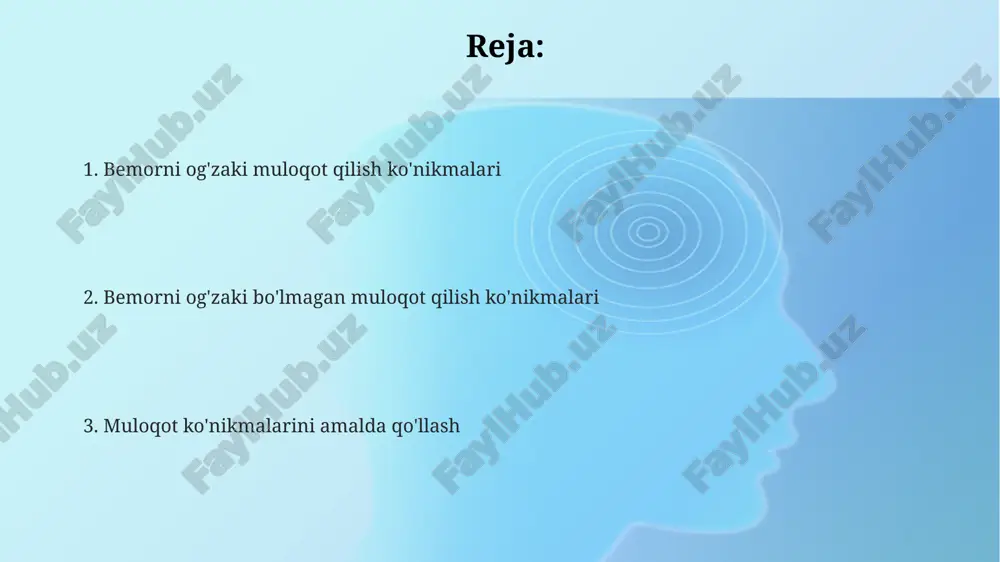 bemorni og'zaki muloqot qilish ko'nikmalari - Page 2
