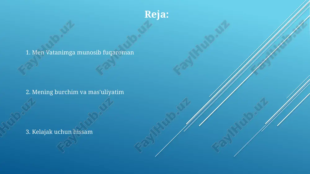 abul qilingan o'zbekiston konstitutsiyasining asosiy tamoyilidir. u har bir fuqaroning qonun oldida tengligini kafolatlaydi, 18 ta modda bilan mustahkamlangan. bu tushuncha davlat hokimiyati organlari faoliyatida qonun hujjatlarining ustunligini anglatadi. sudlar mustaqil ravishda ish ko'radi, 3 bosqichli tizim orqali adolatni ta'minlaydi, 25 yillik tajribaga ega. qonun ustuvorligi, shu jumladan, 5465 ta normativ-huquqiy hujjat bilan tartibga solinadi. korrupsiyaga qarshi kurashish davlat siyosatining muhim yo'nalishi bo'lib, 12 ta qonun bilan himoyalangan. madaniy merosni asrash o'zbekistonda 7400 dan ortiq madaniy meros ob'ektlari ro'yxatga olingan, ularning holatini monitoring qilish va restavratsiya qilish 2021-2026 yillarga mo'ljallangan davlat dasturi orqali amalga oshiriladi. madaniy merosni asrash jamiyat va kelajak avlodlar oldidagi muhim vazifadir, chunki u milliy o'zlikni mustahkamlaydi va 2500 yillik samarqand tarixini o'zida mujassam etadi. unesco ro'yxatiga kiritilgan ichan-qal'a, samarqand, buxoro kabi 9 ta ob'ekt o'zbekistonning turizm salohiyatini oshiradi va har yili millionlab sayyohlarni jalb etadi. tilga e'tibor "tilga e'tibor" konsepsiyasi milliy madaniyatni rivojlantirish, til boyligini oshirish …