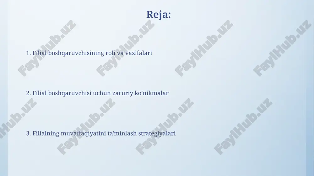 h tizimini joriy eting. doimiy ravishda individual rivojlanish rejalashtirish orqali har bir xodimning 2 yillik maqsadlariga erishish imkoniyatini ta'minlang. mijozlar bilan munosabatlar va xizmat ko'rsatish filial menejeri mijozlar bilan munosabatlarda doimiy ravishda shaxsiy aloqalarni o'rnatishi, xizmat ko'rsatish sifatini oshirish uchun 90 kunlik dasturlar tuzishi va ularning fikr-mulohazalarini doimiy o'rganishi kerak. bank filialining menejeri mijozlar shikoyatlarini hal qilishda 24 soat ichida javob berish va muammoni 72 soat ichida to'liq bartaraf etish siyosatini qo'llashi, shaffoflikni ta'minlashi zarur. risklarni boshqarish va xavfsizlik filial boshqaruvchisi kredit portfelining 20% dan ortig'iga ta'sir qilishi mumkin bo'lgan operatsion xavflarni baholaydi va kamaytiradi, shu jumladan firibgarlikni aniqlash protokollari. kiberxavfsizlik siyosati filialning barcha tizimlarida 128 bitli shifrlashdan foydalanishni talab qiladi va mijozlarning ma'lumotlarini himoya qilish uchun muntazam ravishda penetratsion sinovlarni o'tkazadi. moliyaviy ko'rsatkichlar va samaradorlikni baholash rentabellik ko'rsatkichlari, xususan, kapital rentabelligi (roe) 15% dan yuqori bo'lishi kerak, aktivlar rentabelligi (roa) esa 1.5% dan kam bo'lmasligi, bu samarali resurslardan foydalanishni …