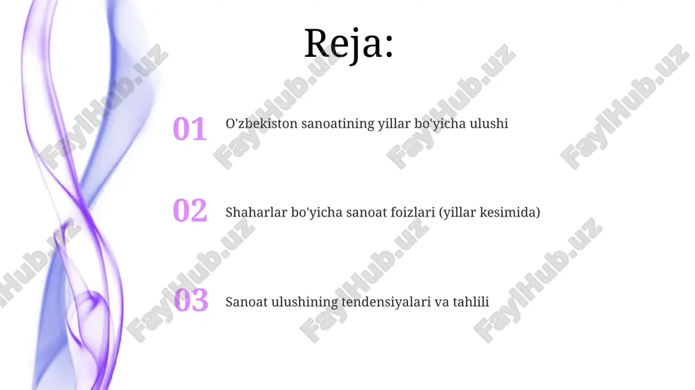 n, 2010-yildan 2023-yilgacha navoiy viloyati yuqori ko'rsatkichlarga ega bo'lgan, bu yerda konchilik sezilarli qismni tashkil qilgan. toshkent shahrining sanoatdagi ulushi toshkent shahri o'zbekiston sanoatining sezilarli qismini tashkil etadi, 2023-yilda respublika sanoat mahsulotlarining taxminan 25-30 foizini ishlab chiqardi, bu yuqori sanoatlashganlik darajasini ko'rsatadi. poytaxtning sanoat ulushi asosan mashinasozlik, metallga ishlov berish va yengil sanoat kabi tarmoqlarga bog'liq bo'lib, ular umumiy sanoat ishlab chiqarishining 40 foizdan ortig'ini ta'minlaydi. navoiy viloyatining sanoatdagi ulushi navoiy viloyatining sanoatdagi ulushi 2023-yilda respublika boʻyicha 7.8% ni tashkil etdi, bu esa asosan kon-metallurgiya va kimyo sanoati korxonalari faoliyatiga bogʻliq. 2019-2022 yillarda navoiy viloyatining sanoat ishlab chiqarish hajmi o'rtacha 12% ga o'sdi, bunda asosiy o'sish olmaliq kmk va navoiy kmk hissasiga to'g'ri keladi. andijon viloyatining sanoatdagi ulushi andijon viloyatining sanoatida to'qimachilik sanoati muhim o'rin tutadi, 2022-yilda viloyatning umumiy sanoat mahsulotining taxminan 15% ini tashkil etgan. andijon viloyatining sanoat ulushi respublikada unchalik katta emas, lekin 2023-yilda 4% ga yaqinlashdi, bu …