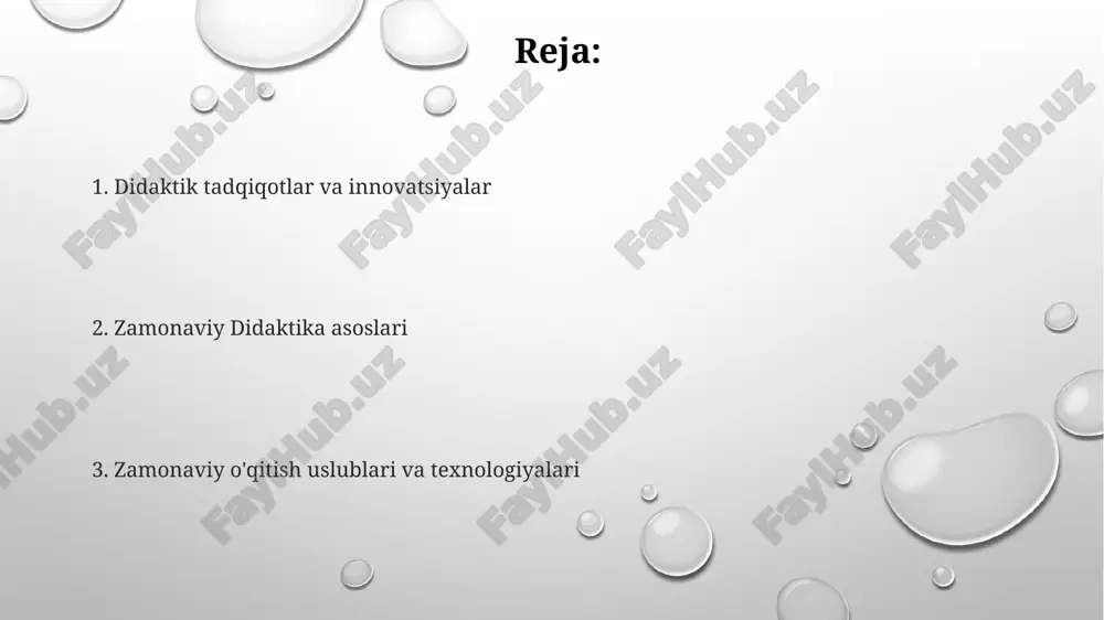tiq turli xil texnologiyalar, jumladan, virtual va kengaytirilgan reallik (vr/ar) vositalari farg'ona vodiysidagi ta'lim muassasalarida integratsiyalashgan holda o'quv jarayonini yanada samarali va qiziqarli qiladi. interfaol o'qitish interfaol o'qitish, masalan, 5-sinf o'quvchilariga matematika fanidan geometrik shakllarni o'rgatishda, toshkentdagi zamonaviy maktablarda keng qo'llaniladigan 3d modellardan foydalanishni nazarda tutadi. interfaol o'qitishda, samarqanddagi universitet talabalari uchun 2023-yilda o'tkazilgan tadqiqotlar shuni ko'rsatdiki, o'quv jarayoniga o'yin elementlarini qo'shish, bilim olish samaradorligini 15% ga oshiradi. andijon viloyatidagi maktablarda interfaol doskalardan foydalanish orqali o'tkazilgan 10 ta darslik tajriba natijalari shuni tasdiqladiki, bu usul o'quvchilarning faol ishtirokini 3 marta oshirishga yordam beradi. o'qitish uslublari zamonaviy didaktika 21-asr o'quvchilari uchun 3 ta asosiy o'quv uslublarini – muammoli ta'lim, hamkorlikda o'rganish va loyiha uslubini taklif etadi, bu esa toshkentdagi maktablarda keng qo'llanilmoqda. differensiatsiyalashgan o'qitish, ya'ni 3 turdagi o'quvchilar (yuqori, o'rta va past darajadagi) uchun turlicha vazifalar tayyorlash, samarqanddagi eksperimental maktablarda muvaffaqiyatli qo'llanilmoqda. o'qitish uslublari sifatida 5e modeli (jalb qilish, o'rganish, tushuntirish, …