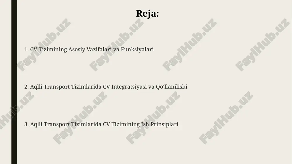 imallashtirishga yordam beradi. qarorlarni qabul qilish va boshqarish cv sistemasining qaror qabul qilish algoritmi, xavf darajasini baholashning 4 bosqichli tizimiga asoslangan bo'lib, 1-bosqichda potentsial xatarlarni aniqlash va 4-bosqichda optimal javobni tanlash amalga oshiriladi. avtonom harakatlanuvchi transport vositalaridagi cv sistemalari 10 ms ichida 300 dan ortiq parametrlarni tahlil qilib, to'xtash yoki yo'nalishni o'zgartirish bo'yicha qaror qabul qilishlari mumkin. yo'l harakati intensivligi va boshqa parametrlarni hisobga olgan holda, cv sistemasi optimal marshrutni 5 ta variantdan tanlab, 2 sekund ichida harakat parametrlarini sozlaydi. cv tizimining asosiy funktsiyalari cv tizimi, yo'l harakati ishtirokchilarining 300 metrgacha bo'lgan masofadagi harakatini aniqlash va kuzatish orqali, haqiqiy vaqt rejimida xavfsizlikni ta'minlashga xizmat qiladi. tizim, avtomashinalarning tezligini, masofani va yo'nalishini aniqlaydi, shuningdek, 5 dan ortiq xavfsizlik parametrlarini tahlil qilib, potential xavflarni oldini olishda yordam beradi. cv tizimi, olingan ma'lumotlarni markaziy serverga uzatib, trafik boshqaruv markaziga real vaqtda 100 dan ortiq transport vositalarining holati to'g'risida ma'lumot beradi. aqlli transport tizimlarida …