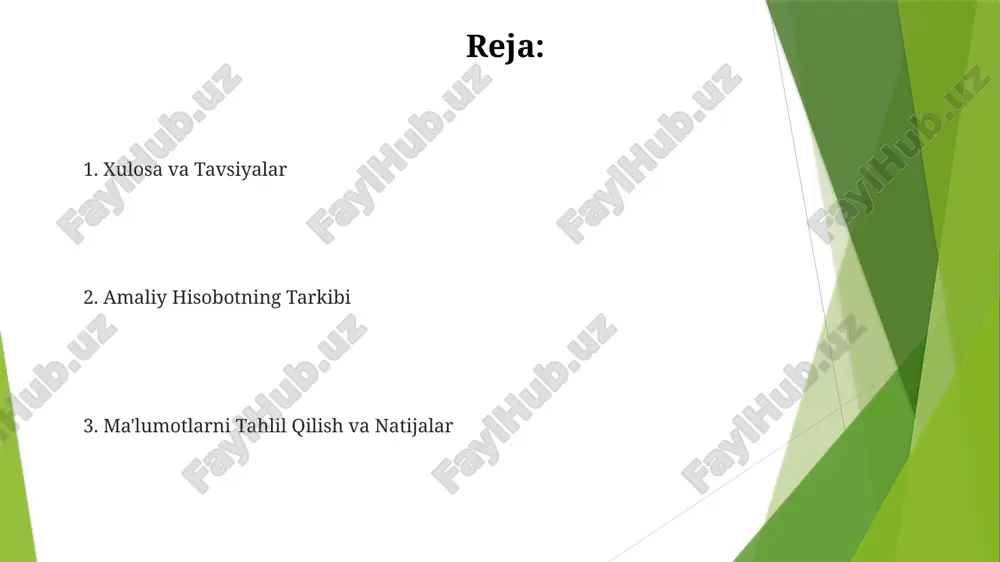 ularning bir qismi 2023-yilda xalqaro ilmiy jurnallarda chop etildi. "adabiyotlar" boʻlimida 20 dan ortiq manba keltirilgan, ularning 15 tasi xorijiy tillarda (ingliz, rus, nemis tillarida) yozilgan va jahon kutubxonalari katalogida mavjud. ilovalar samarqand viloyatida joylashgan ilovalarni ishlab chiqaruvchi kompaniyalar soni 2022 yilga nisbatan 20% ga oshgan va ularning daromadi 30 million so'mdan oshgan. toshkent shahridagi ilovalar bozorida o'rtacha har bir foydalanuvchi 7 tadan ortiq ilovadan foydalanadi, bu esa yillik o'sish sur'ati 15% ni tashkil etadi. muhokama muhokama jarayonida 20 dan ortiq ishtirokchi, jumladan toshkent va samarqanddan kelgan mutaxassislar ishtirok etdi va 5 ta asosiy masala bo'yicha fikr almashishdi. muhokama natijalari 100 betlik hisobotda bayon etilgan bo'lib, unda 7 grafik va 20 dan ortiq jadvallar mavjud. kirish kirishda tadqiqotning asosiy maqsadi, 2023 yilda toshkent shahrida o'tkazilgan 50 ta eksperiment natijalariga tayangan holda, aniq va qisqa shaklda bayon etilishi kerak. kirish bo'limida ishlatilgan ilmiy adabiyotlar ro'yxatiga kamida 3 ta manba, xususan, 2022 …
