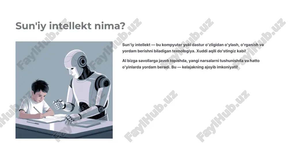 figingizni ko'rish o'yin usulida ball to'plash va yutuqlarga erishish og'zaki topshiriq berish va javob olish o'yin usulida o'rganamiz! edumind ai o'rganishni qiziqarli o'yinga aylantiradi! har bir to'g'ri javob uchun ball olasiz, yangi darajaga ko'tarilasiz va ajoyib yutuqlarga erishasiz. 5 eng yuqori daraja 100 ta mashq yechganingizda 4 aqlli o'quvchi 50 ta test topshirganingizda 3 yaxshi o'rganuvchi 20 kun ketma-ket mashq qilganingizda o'qituvchilar uchun maxsus panel o'qituvchilar maxsus panelda barcha o'quvchilarning rivojlanishini kuzatib borishlari mumkin. kimning yordam kerakligi, kim yaxshi o'rganayotgani — hammasini bir joyda ko'rish mumkin! bu o'qituvchilarga vaqt tejash va har bir bolaga e'tibor berishda yordam beradi. qadamma-qadam amalga oshirish 1-bosqich: 3 oy oddiy chatbot va test tizimini yaratamiz. bolalar ai bilan birinchi suhbatlarini boshlaydi! 2-bosqich: 6 oy barcha fanlar bo'yicha o'zbek tilida suhbat imkoniyatini qo'shamiz. ai yanada aqlliroq bo'ladi! 3-bosqich: 1 yil mobil ilova va veb-saytni ishga tushiramiz. har yerda, istalgan vaqtda o'rganish mumkin! 4-bosqich maktablar va o'quv …