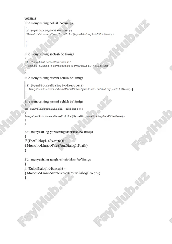 borland c++ builderda fayllar bilan ishlash. dialog oynalari - Page 2