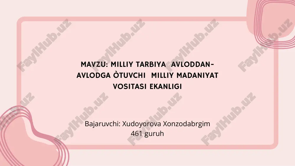 bilan vujudga keldi, taraqqiy etdi, jamiyatning o‘zgarishi bilan tarbiya ham o‘zgarib bordi. tarbiya xulqni boshqarish va belgilash, bir-birini talab etadigan va belgilaydigan tarkibiy qismlar — axloqiy ong, axloqiy faoliyat va axloqiy munosabatlarning murakkab yig‘indisidir. tarbiya — o‘sib kelayotgan avlodda hosil qilingan bilimlar asosida aqliy kamolot — dunyoqarashni, insoniy e’tiqod, burch va mas’uliyatni, jamiyatimiz kishilariga xos bo‘lgan axloqiy fazilatlarni yaratishdagi maqsadni ifodalaydi. tarbiya deb tarbiyachi o‘zi xohlagan sifatlarni tarbiyalanuvchilar ongiga singdirishi uchun ularning ruhiyatiga ma’lum maqsadga ko‘ra tizimli ta’sir ko‘rsatishiga aytiladi tarbiya bola tug‘ilganidan umrining oxirigacha davom etadigan jarayondir. tarbiya — biror maqsadga qaratilgan jarayon, u doimo muayyan rejaga ega bo‘ladi va buning uchun maxsus vakolati mavjud bo‘lgan kishilar tomonidan amalga oshiriladi. https://azkurs.org/alisher-navoiyning-pedagogik-qarashlari-v4.html ulamolar o‘rta osiyo mutafakkirlarining tarbiya haqidagi fikrlari, o‘gitlari shunday kuchga egaki, ular yoshlar qalbida insoniylik urug‘larining unishiga, katta hayot yo‘liga olib chiqishiga yordam beradi. shu bois biz uchun qadrli bo‘lgan allomalarimizdan bahovuddin naqshband, abu nasr forobiy, yusuf xos …