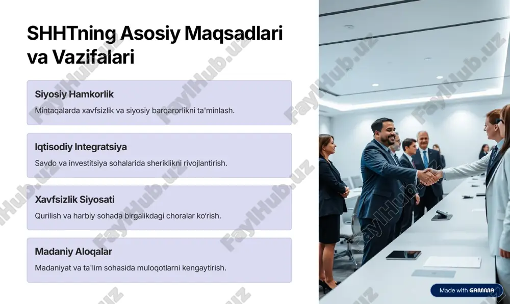 fsizlikka ta'siri 1 barqarorlik terrorizm va ekstremizm tahdidlarini kamaytirish. 2 hamkorlik milliy kuchlar o8rtasida integratsiyalashgan chora-tadbirlar. 3 oldini olish qo8shma razvedka va tezkor javob tezligini oshirish. https://gamma.app/?utm_source=made-with-gamma xulosa va istiqbollar 1 mintaqaviy hamkorlik muhim shht va matt tinchlik va xavfsizlikni mustahkamlaydi. 2 texnologiyalar va resurslar innovatsion usullar orqali qarshi kurash kuchaytiriladi. 3 doimiy vazifa hamkorlik tizimini kengaytirish va takomillashtirish zarur. https://gamma.app/?utm_source=made-with-gamma
