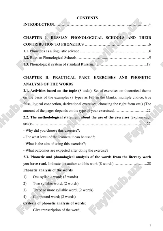 ristics of consonants (labial, bilabial, dental, plosive, fricative etc.) - define the name and type of reduction; conclusion………………………………………………………….…….…35 bibliography……………………………………………………...……...…36 introduction this course paper is dedicated to the theme “russian phonological schools”. the study of phonetics and phonetics as a branch of linguistic has always been one of the most interesting, disputable and important problems of theoretical phonetics of modern english. phonetics is a field in linguistics that specializes in studying single sounds within language. phonetics concerns itself with how the sounds are produced, how they sound to other listeners and how the brain perceives the sounds. like all linguistic fields, phonetics studies all languages. at the dawn of the 20th century, the study of language in russia was mostly preoccupied with traditional philological issues. although pioneering approaches to phonology had been formulated by mikołaj kruszewski and jan baudouin de courtenay in the late 19th century, their full theoretical impact would …