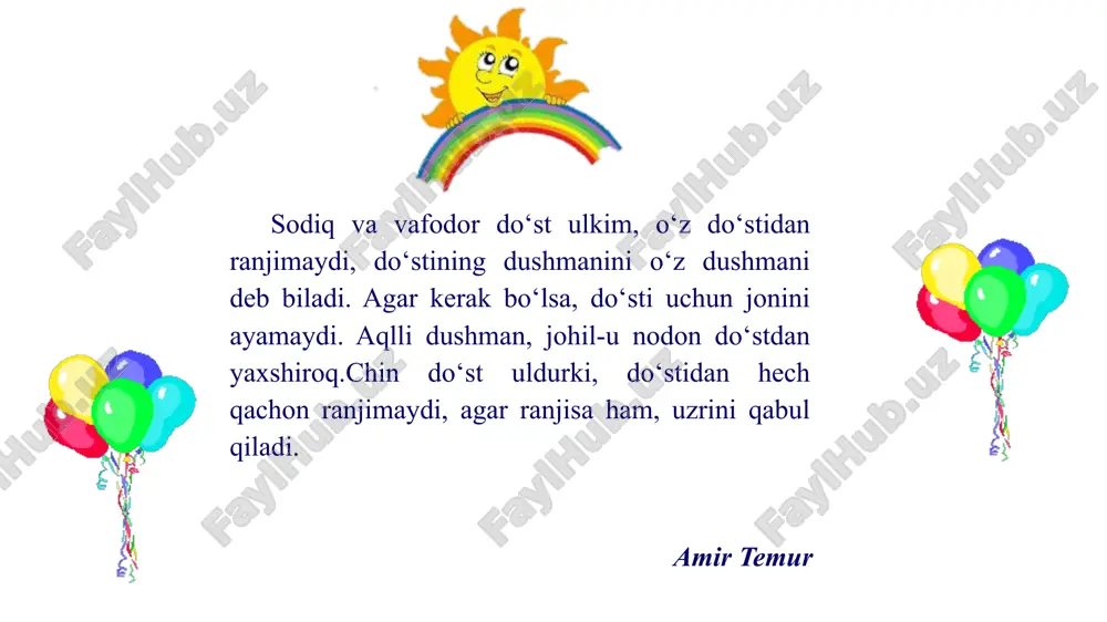 li “esse” “men do‘stimga ishonaman”. bu qismda esse mavzusi tanishtiriladi. masalan: ushbu esseda ixtiyoriy mavzu (do‘stga bo‘lgan ishonchni atrofdagi insonarga taʼsiri)ni muhokama qilamiz. e’tiboringiz uchun rahmat! image1.png image2.gif image3.png image4.png image5.png image6.gif image7.png image8.png image9.png image10.png /docprops/thumbnail.jpeg