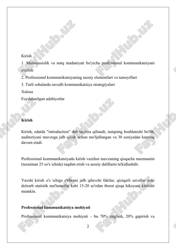 utq madaniyati 21-asrda muhim, chunki u professional kommunikatsiya uchun asos yaratadi, jamoalarda samaradorlikni 30% ga oshiradi va nizolarni bartaraf etishda yordam beradi. so'zlashuv odobi, 15 dan ortiq nutqiy xatolarni bartaraf etishga yordam beradi, tinglovchilarga ta'sir o'tkazish qobiliyatini 25% ga oshiradi hamda nutqning aniqligini ta'minlaydi. nutq madaniyatining asosiy elementlari - to'g'ri talaffuz, grammatik qoidalar va 90% hollarda to'g'ri so'z tanlash, bu tinglovchilar tushunishini osonlashtiradi. turli nutq madaniyatlari turli nutq madaniyatlarida so'zlashuv uslublari sezilarli farq qiladi, masalan, yaponiyaliklar uchun 90 daraja egilish hurmat belgisi, g'arbliklar uchun esa qo'l berish odatiy. ba'zi madaniyatlarda, masalan, afrika qabilalarida, 7-10 avlodgacha bo'lgan oilaviy tarixni bilish muhim, aks holda suhbatdoshingiz sizni hurmat qilmasligi mumkin. o'zbek tilida 'siz' deb murojaat qilish hurmatni anglatadi, garchi 20 yildan ortiq tanish bo'lsangiz ham, aqshda esa ko'pincha birinchi ismni aytish odatiy hisoblanadi. mutaxassislik nutqi xususiyatlari mutaxassislik nutqi aniq terminologiyaga ega, har bir so'z kasbga oid ma'noni anglatadi, masalan, tibbiyotda "osteosarkoma" - suyak …